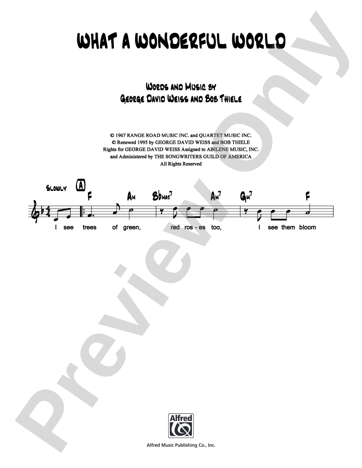 What a Wonderful World: Lead Sheet Digital Sheet Music