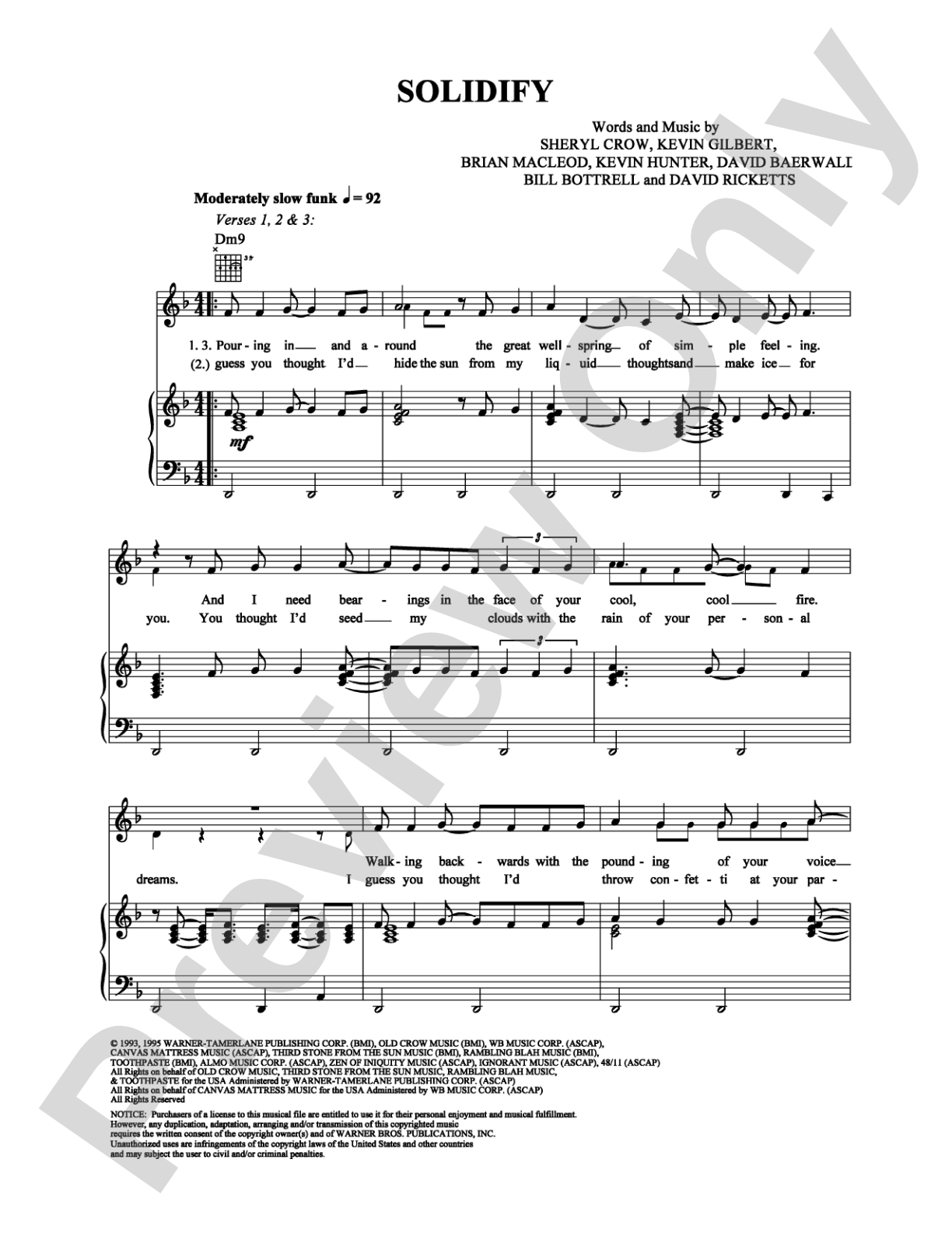 Solidify: Piano/Vocal/Chords Digital Sheet Music