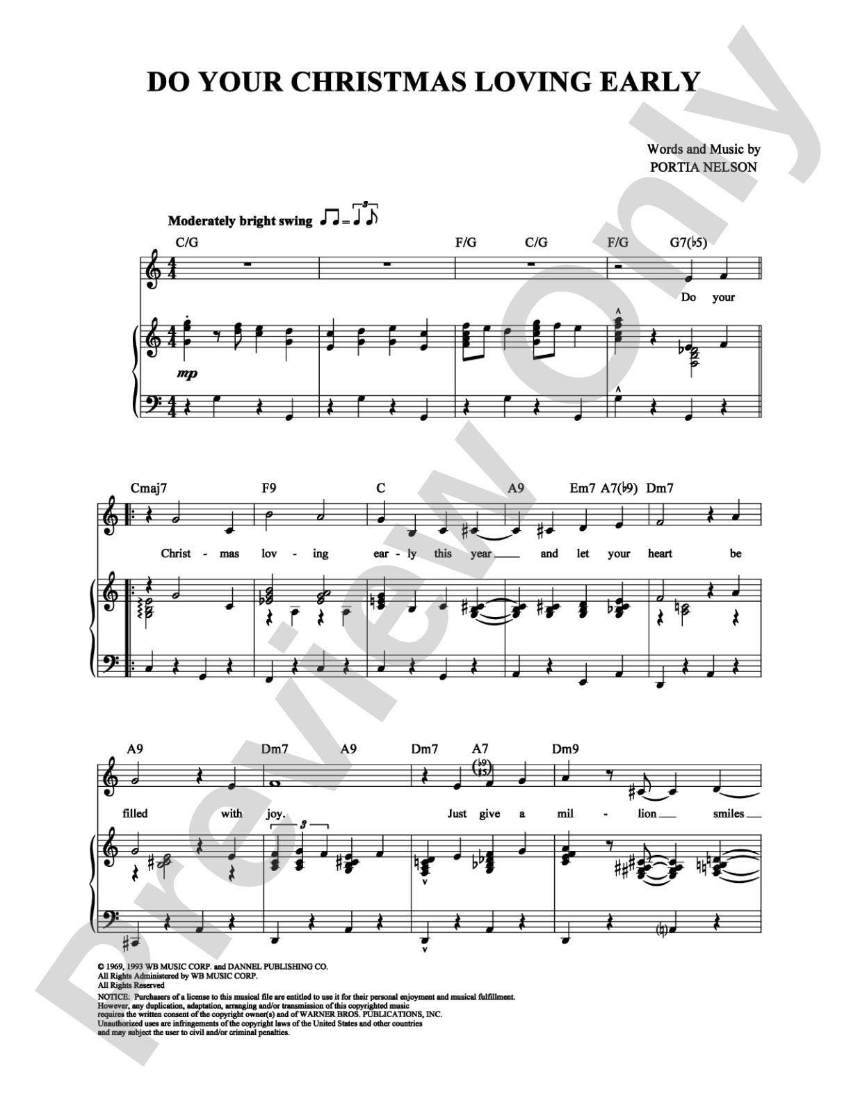 Do Your Christmas Loving Early: Piano/Vocal/Chords Digital Sheet Music