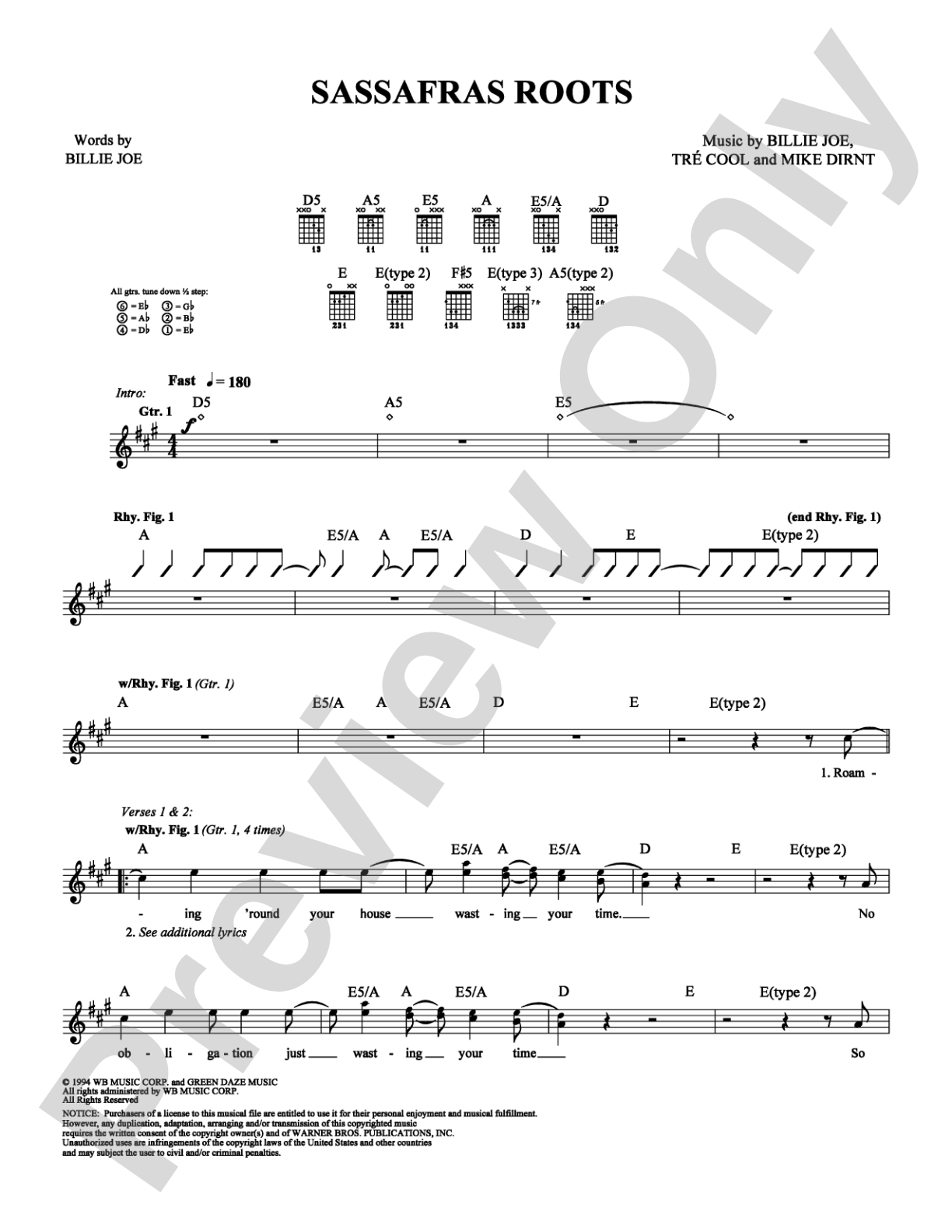 Sassafras Roots: Guitar TAB Digital Sheet Music
