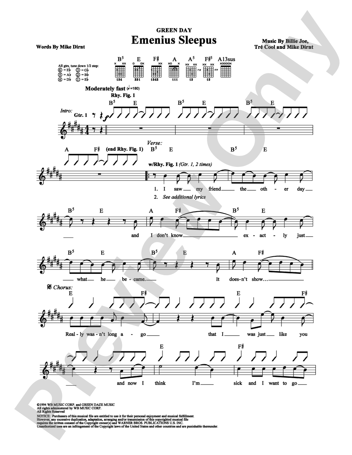 Emenius Sleepus: Guitar TAB Digital Sheet Music