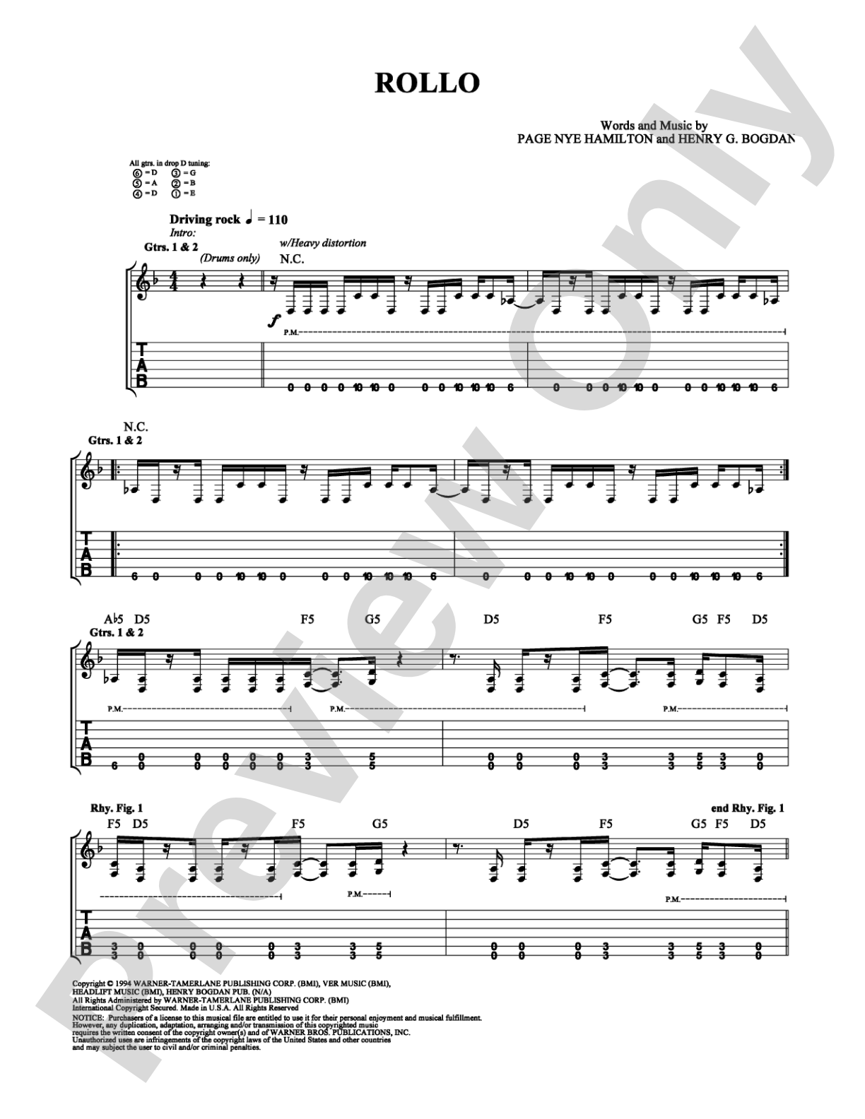 Rollo: Guitar TAB Digital Sheet Music
