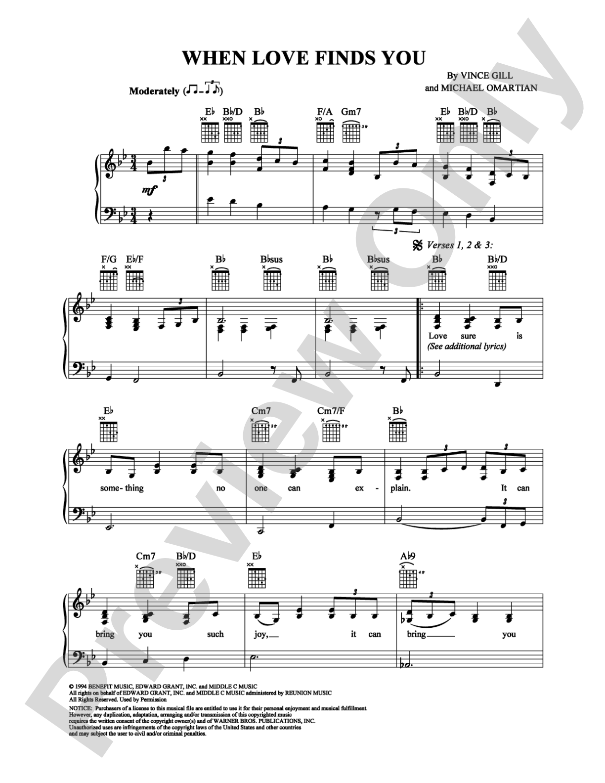 When Love Finds You: Piano/Vocal/Chords Digital Sheet Music