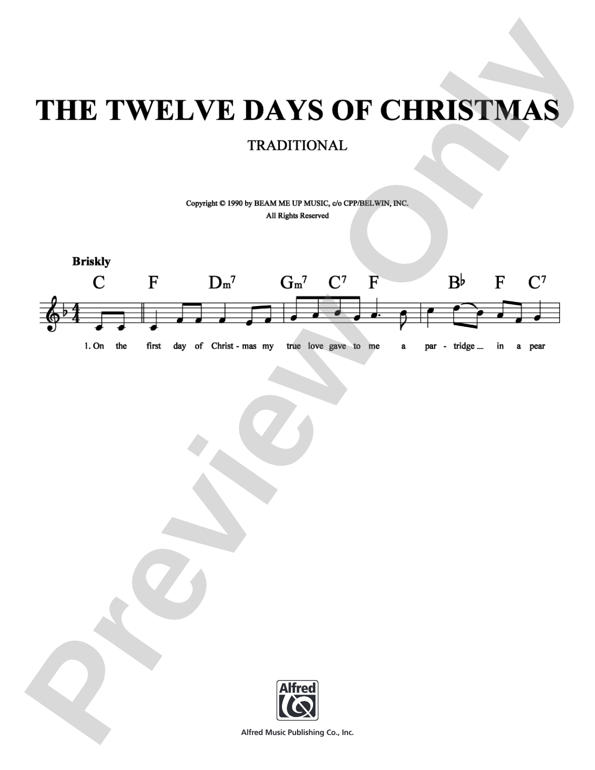 The Twelve Days Of Christmas: Lead Sheet Digital Sheet Music