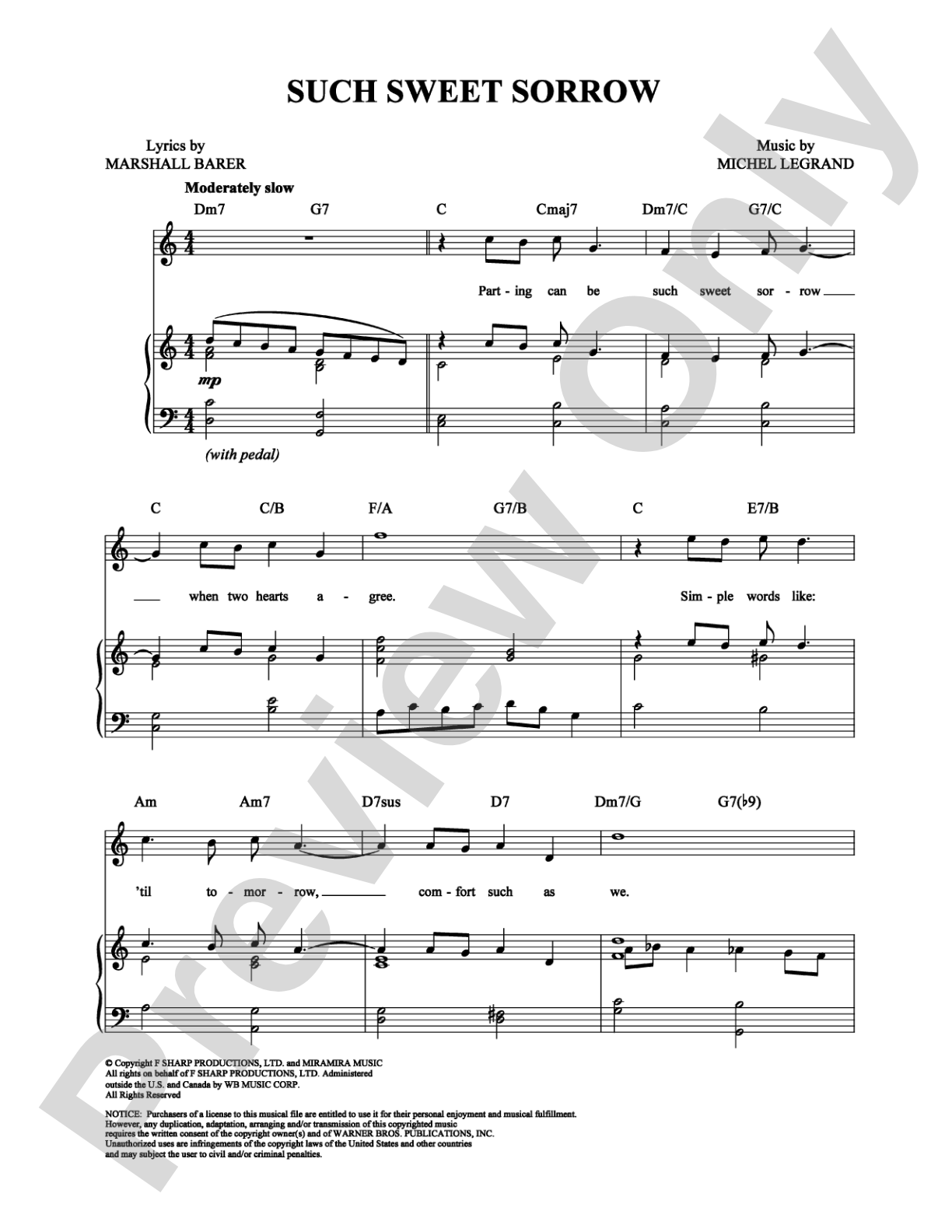 Such Sweet Sorrow: Piano/Vocal/Chords Digital Sheet Music