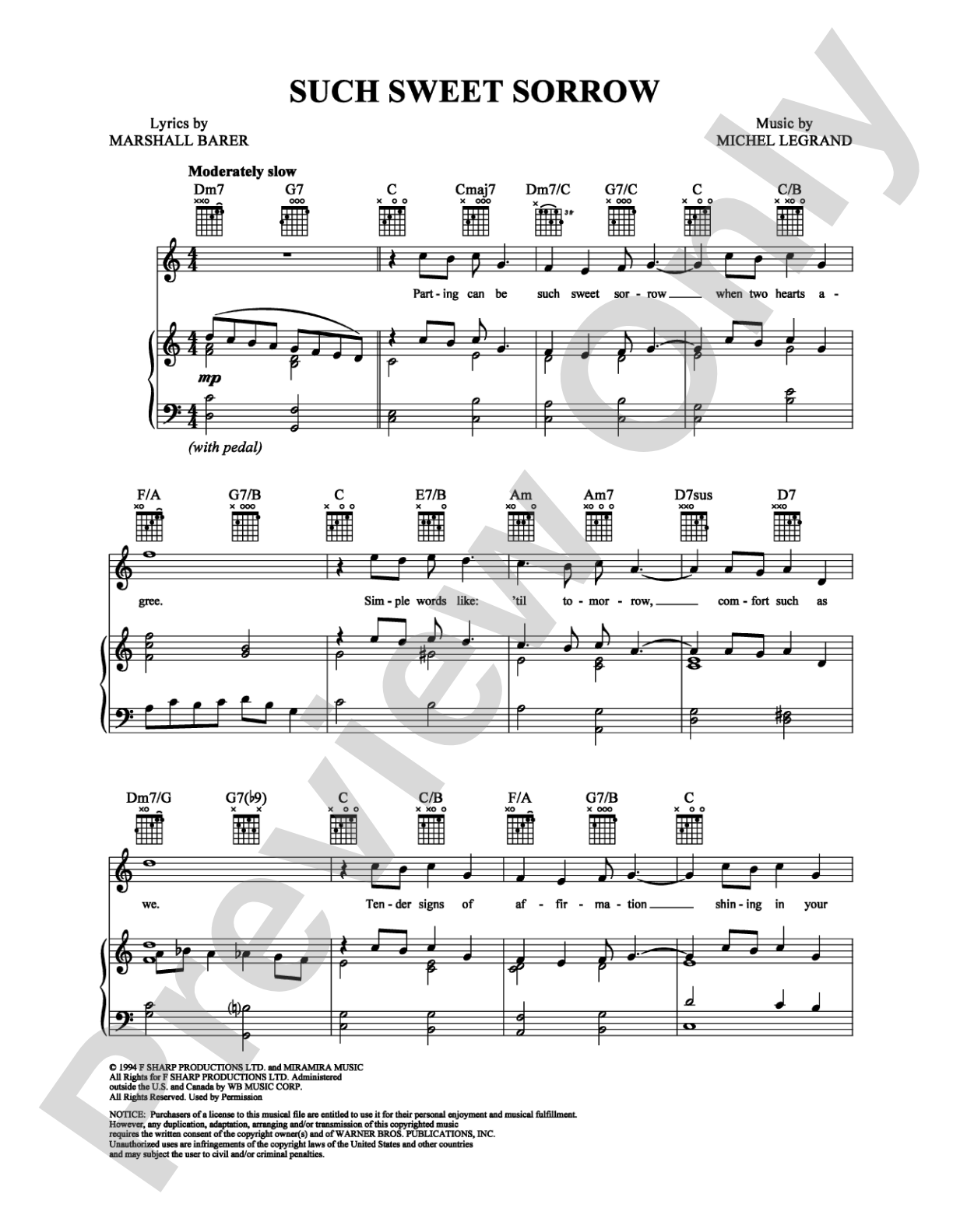 Such Sweet Sorrow: Piano/Vocal/Chords Digital Sheet Music