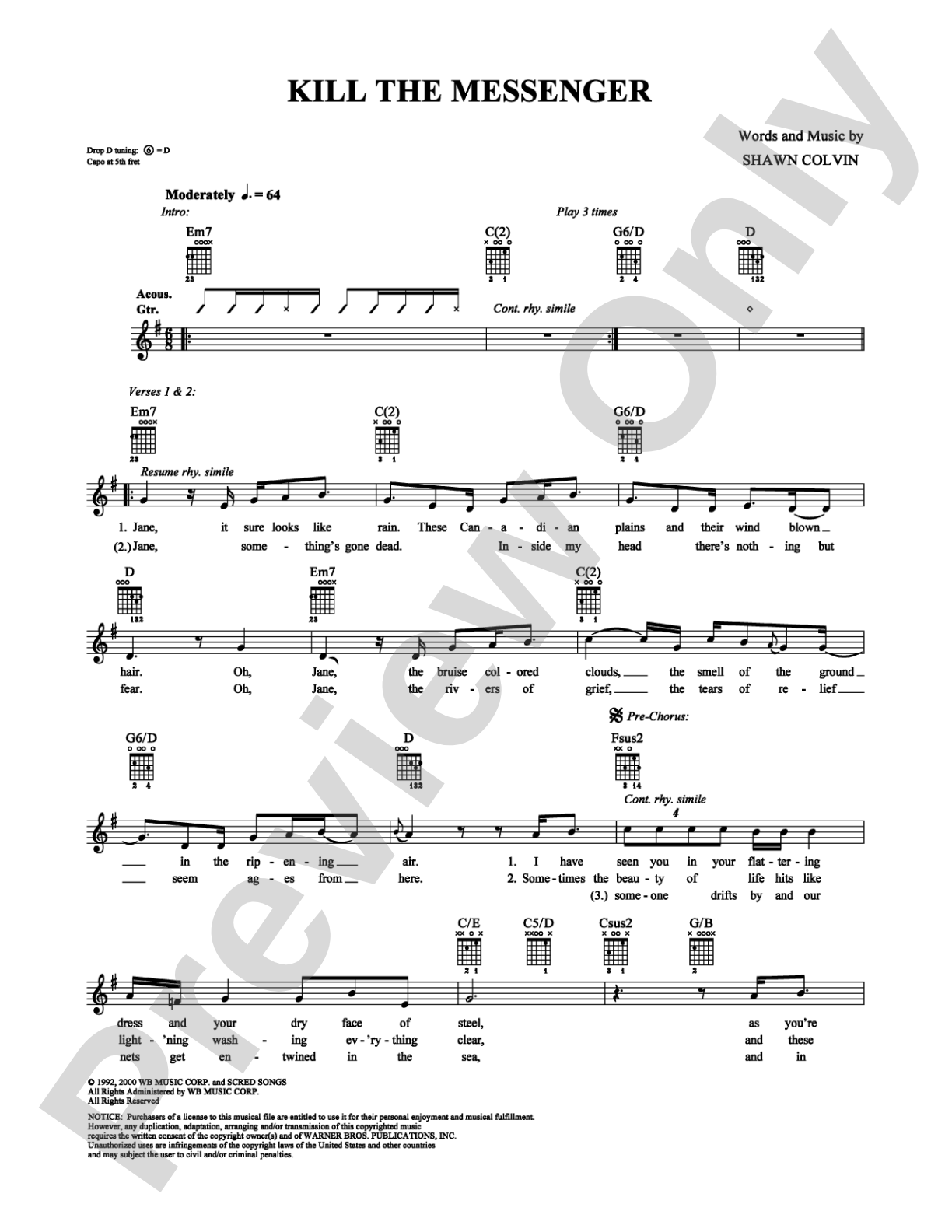 Kill the Messenger: Lead Sheet Digital Sheet Music