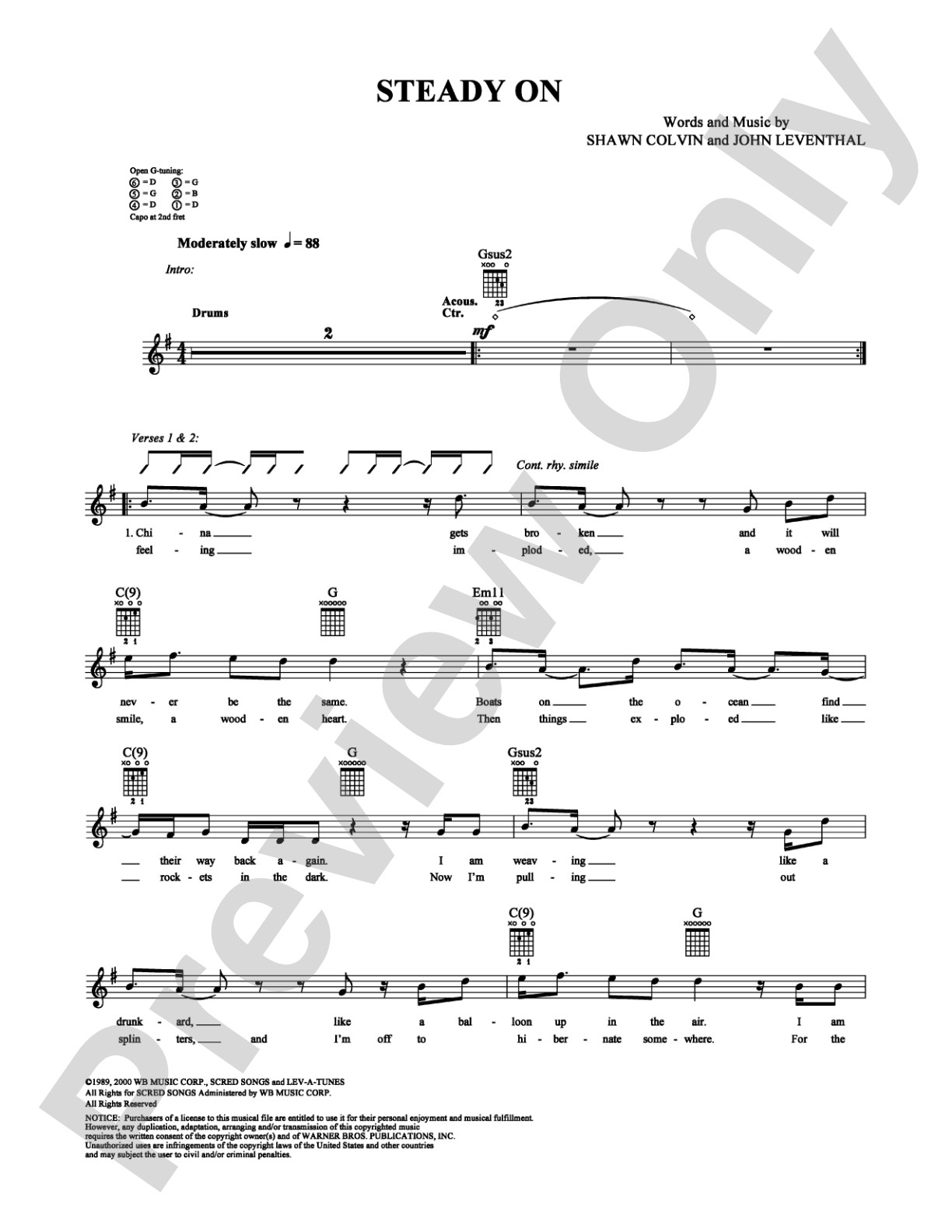 Steady On: Lead Sheet Digital Sheet Music