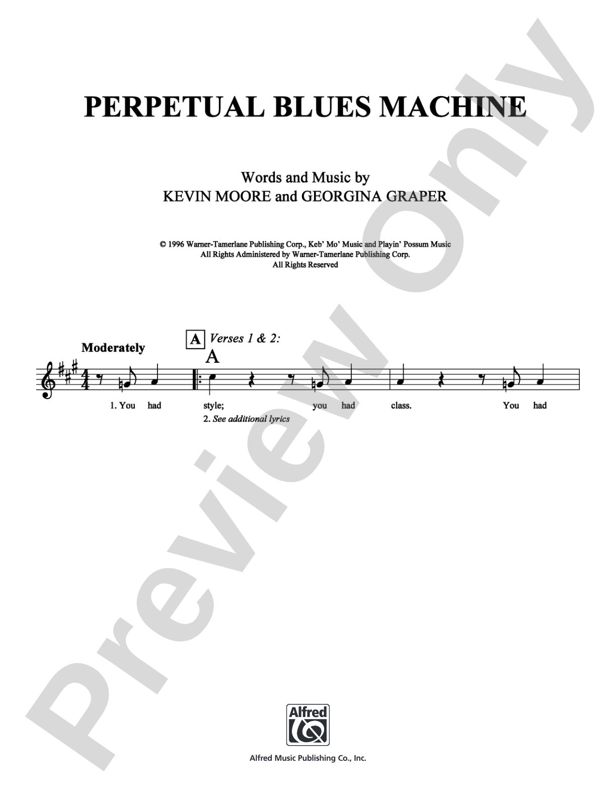 Perpetual Blues Machine: Lead Sheet Digital Sheet Music
