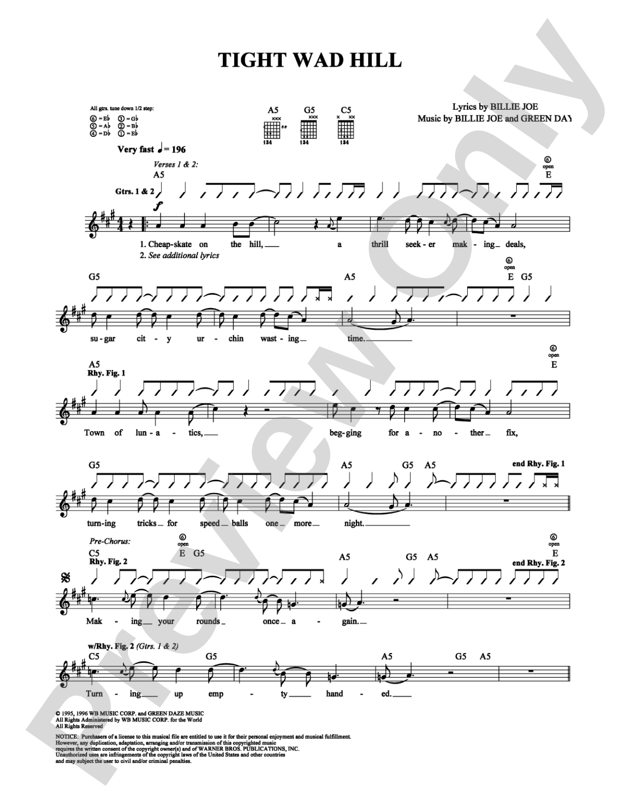 Tight Wad Hill: Lead Sheet Digital Sheet Music