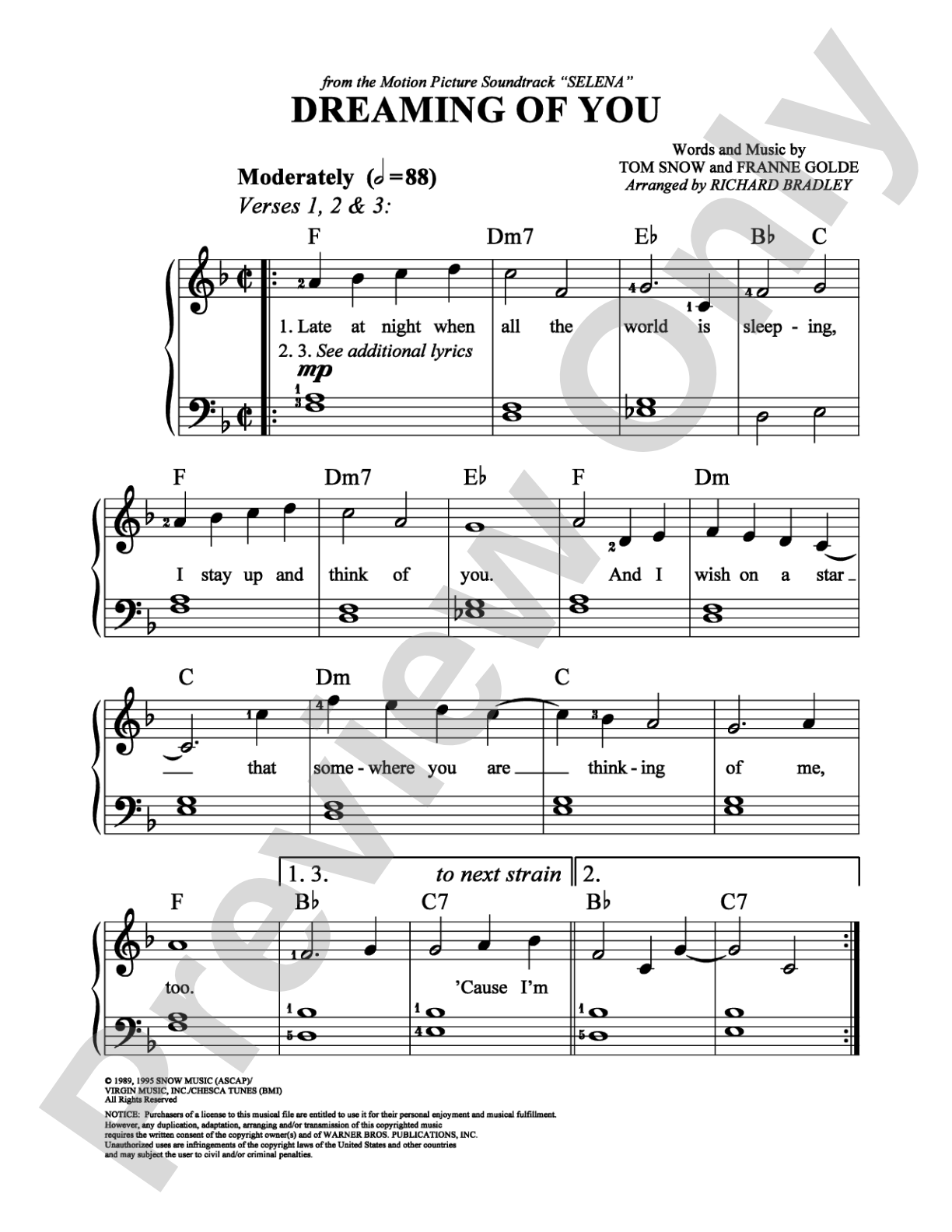 Dreaming of You: Easy Piano Digital Sheet Music