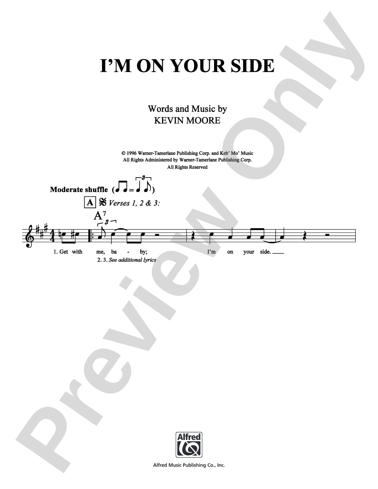 I'm on Your Side: Lead Sheet Digital Sheet Music