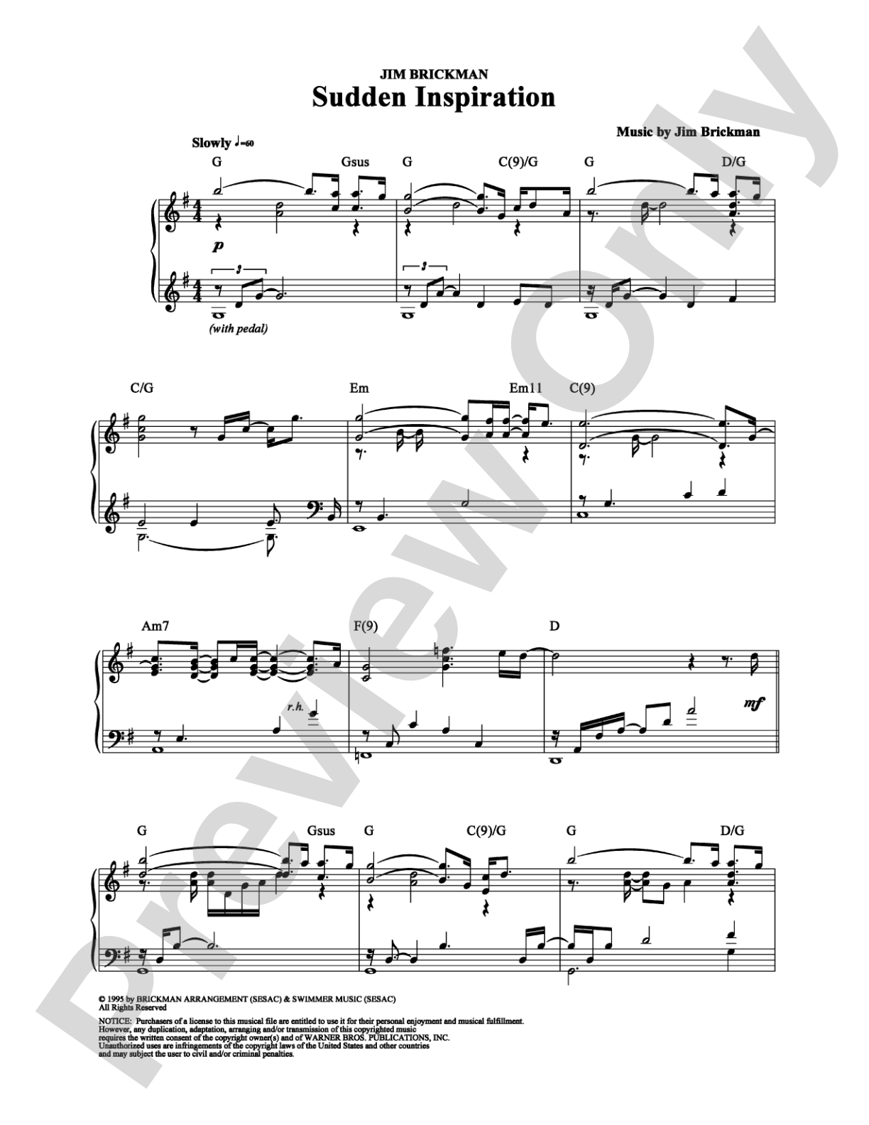 Sudden Inspiration: Piano Digital Sheet Music