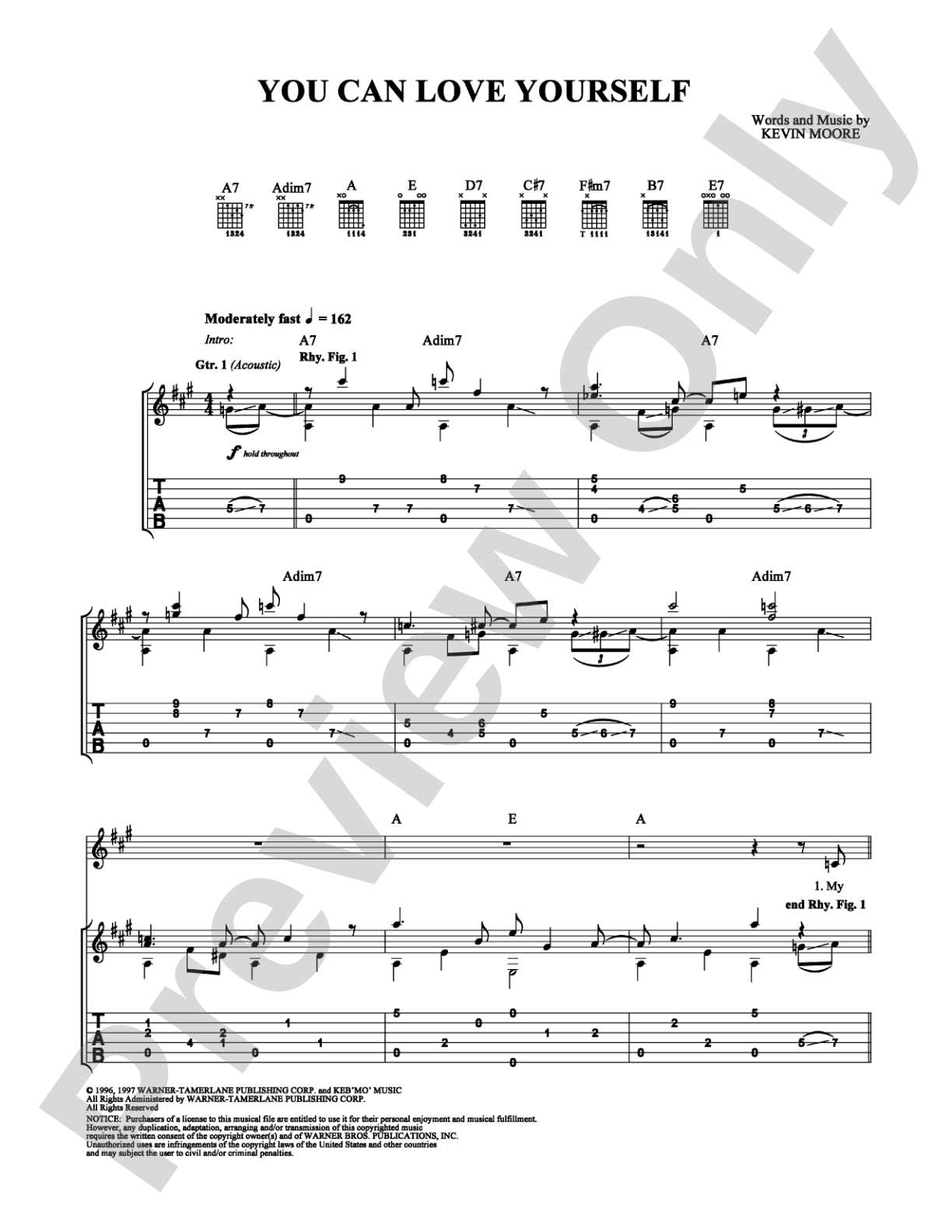 You Can Love Yourself: Guitar TAB Digital Sheet Music