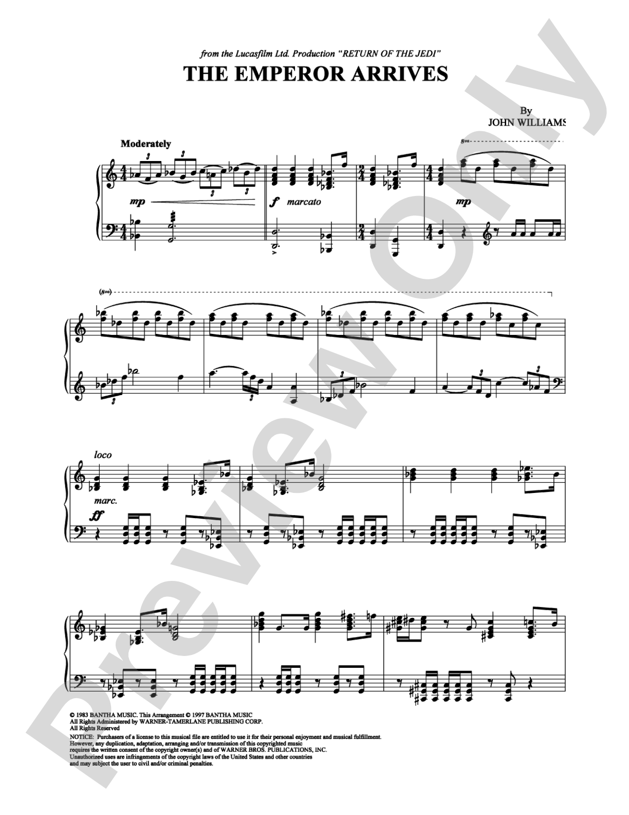 The Emperor Arrives: Piano Digital Sheet Music