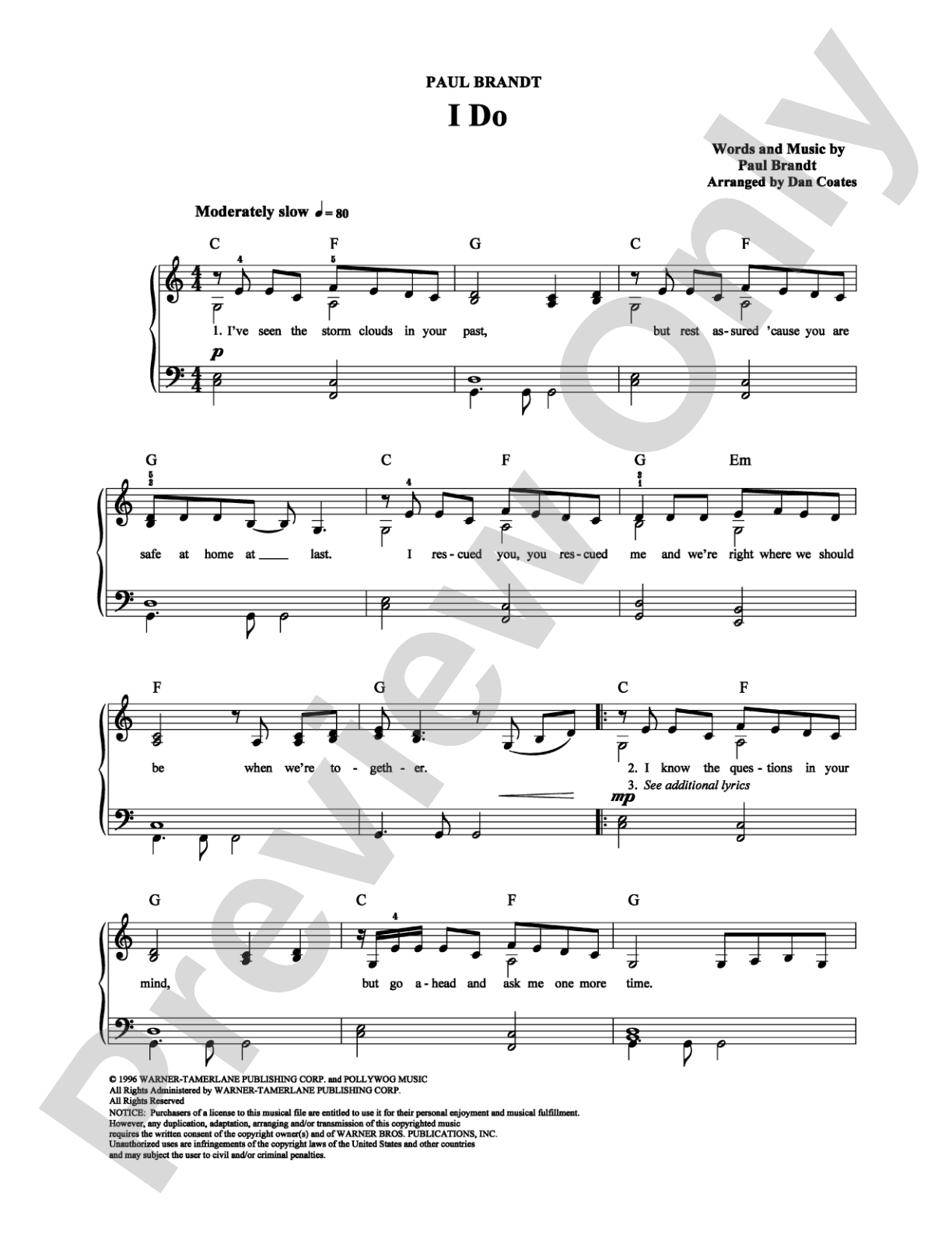 I Do: Easy Piano Digital Sheet Music