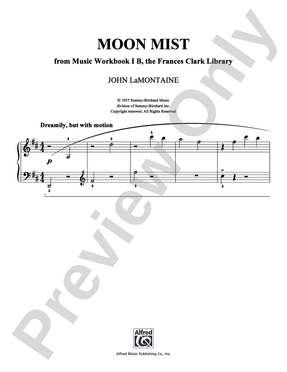 Moon Mist: Easy Piano Digital Sheet Music