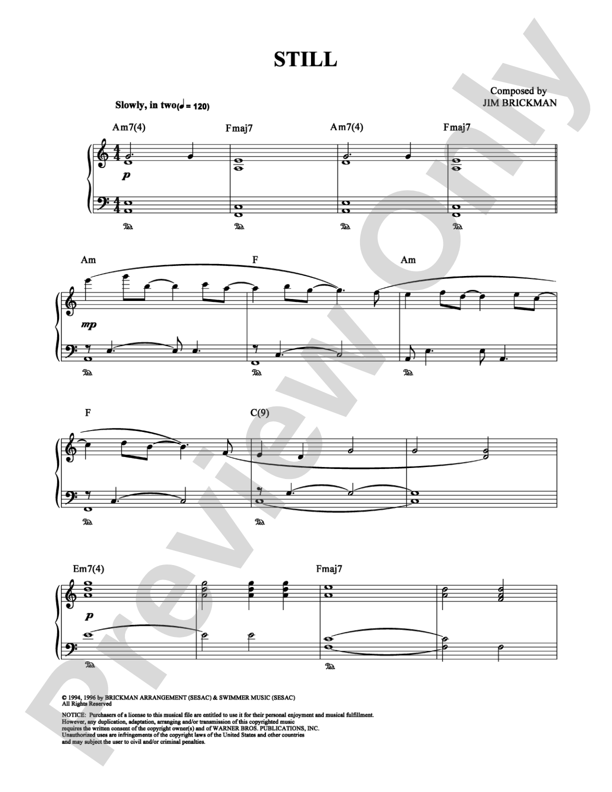 Still: Piano Digital Sheet Music