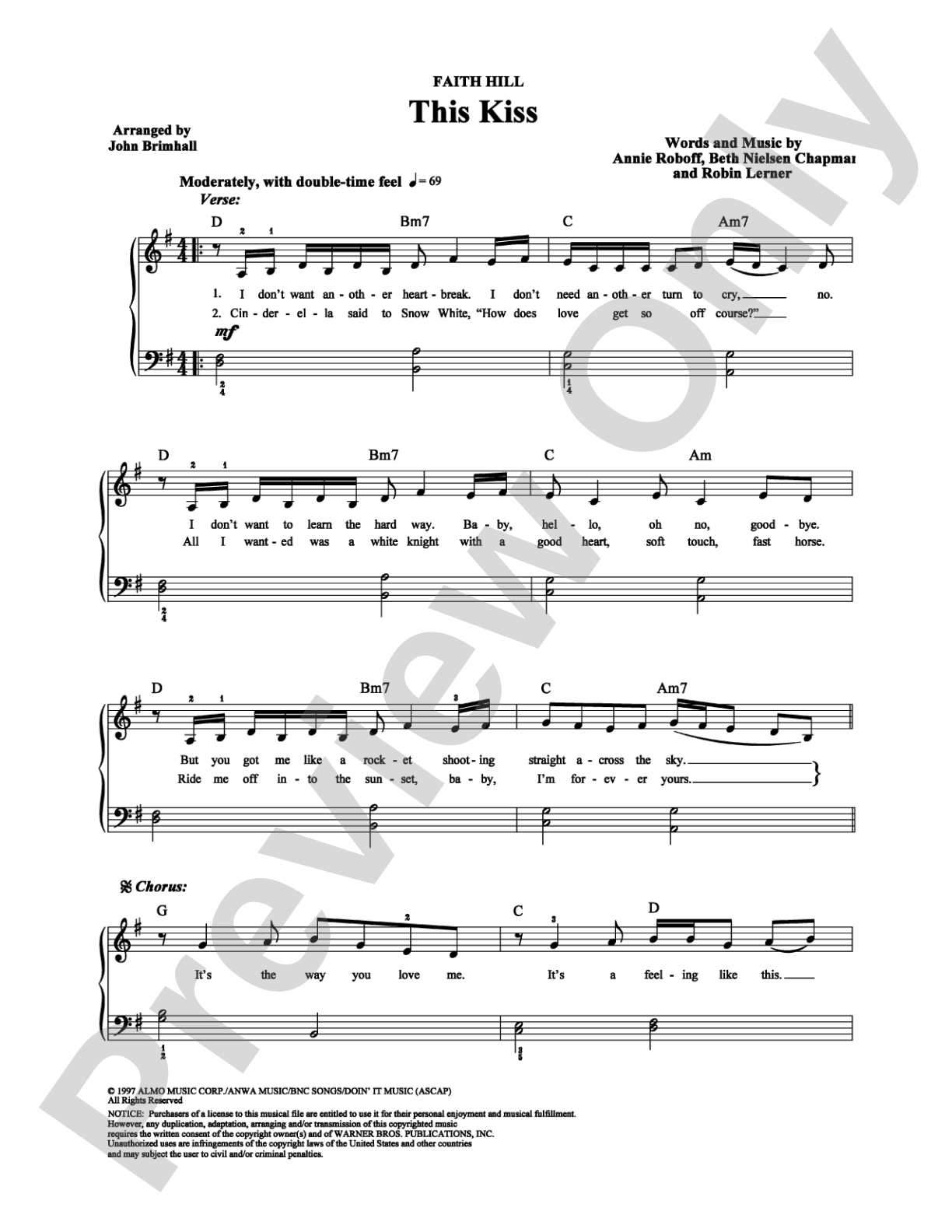 This Kiss: Easy Piano Digital Sheet Music