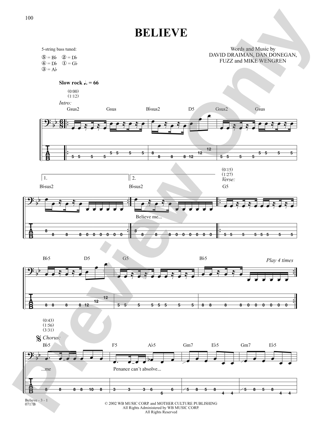 Believe: Bass TAB
