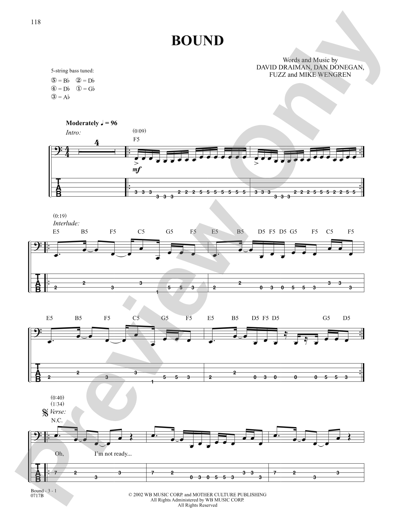 Bound: Bass TAB