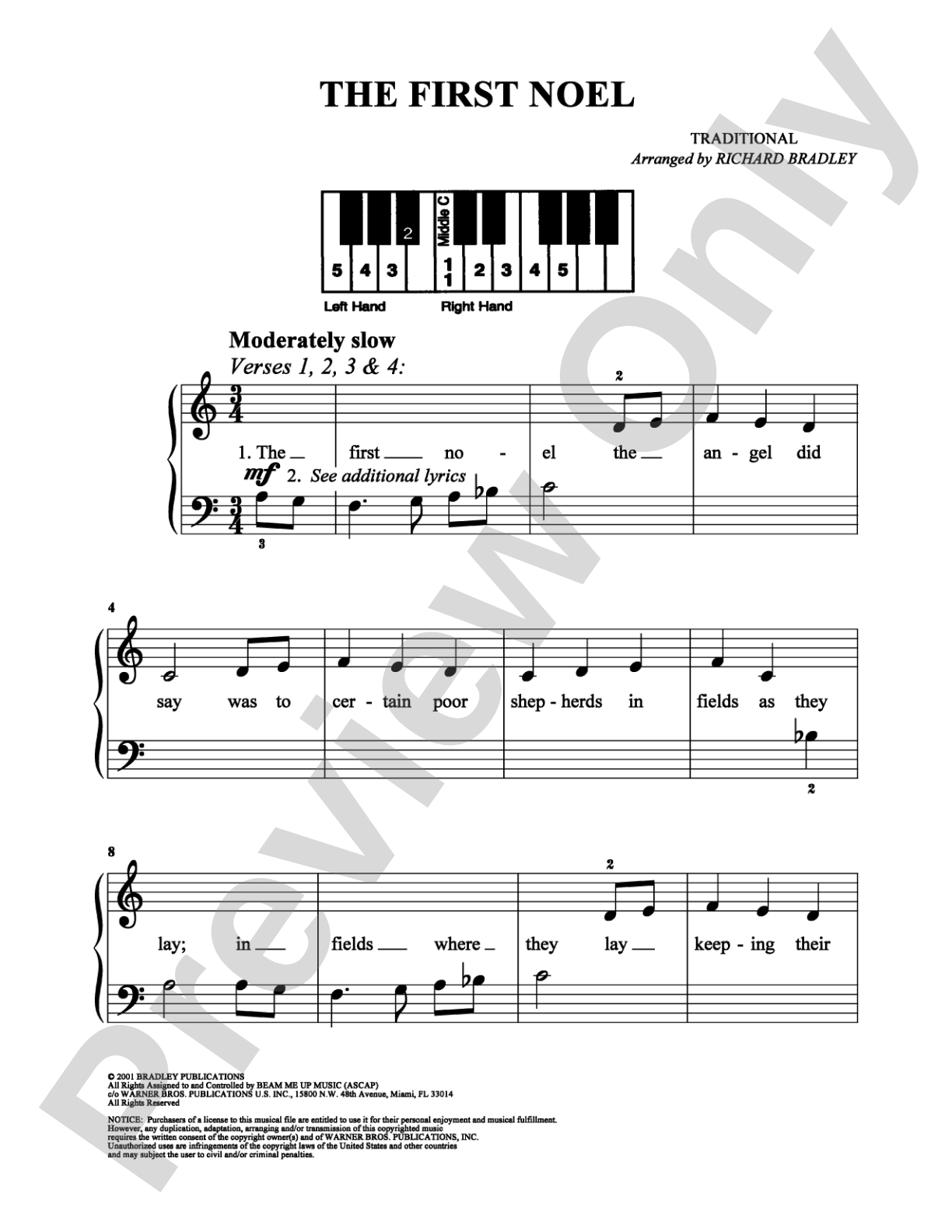 The First Noel: Easy Piano Digital Sheet Music
