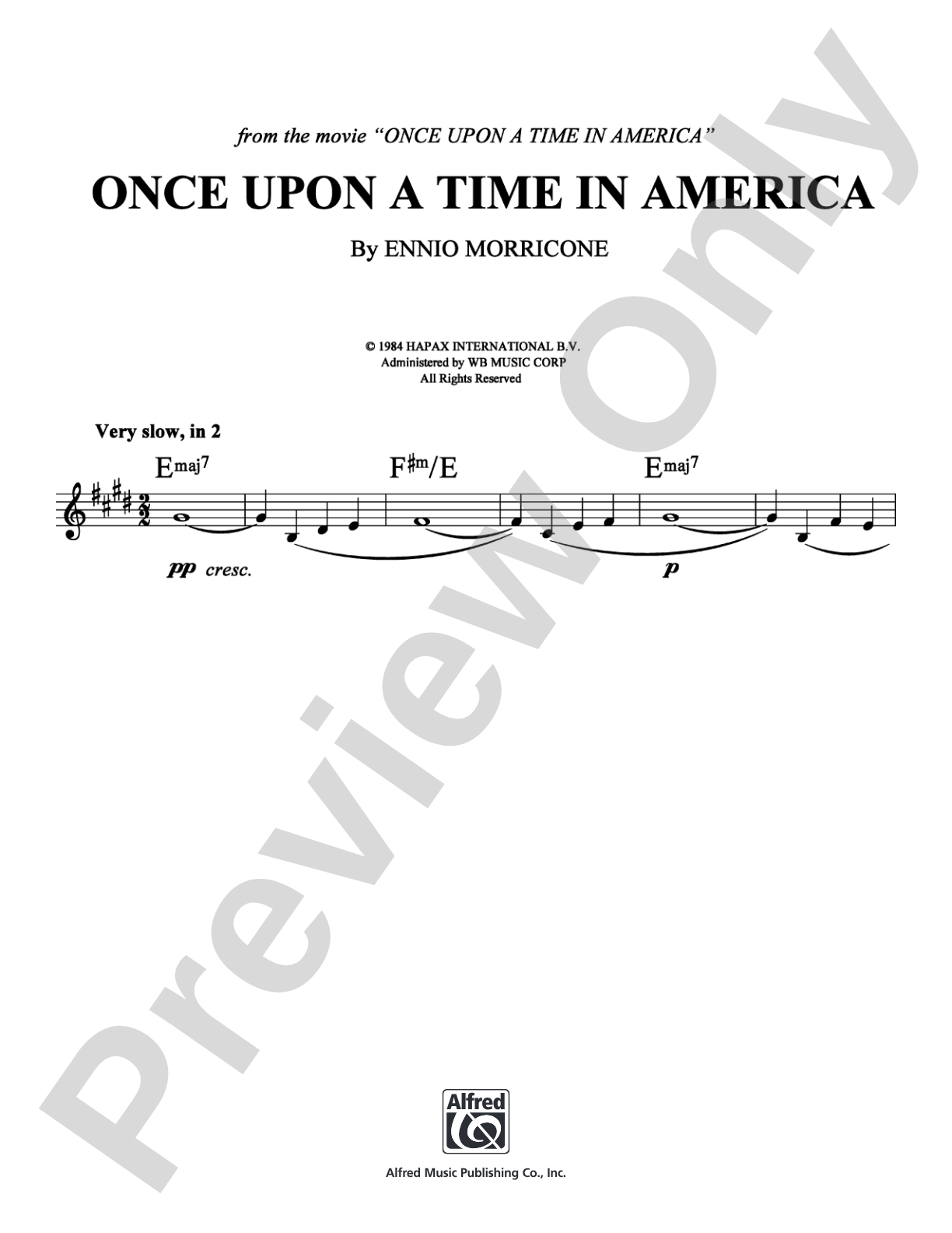 Once Upon a Time in America: Lead Sheet Digital Sheet Music