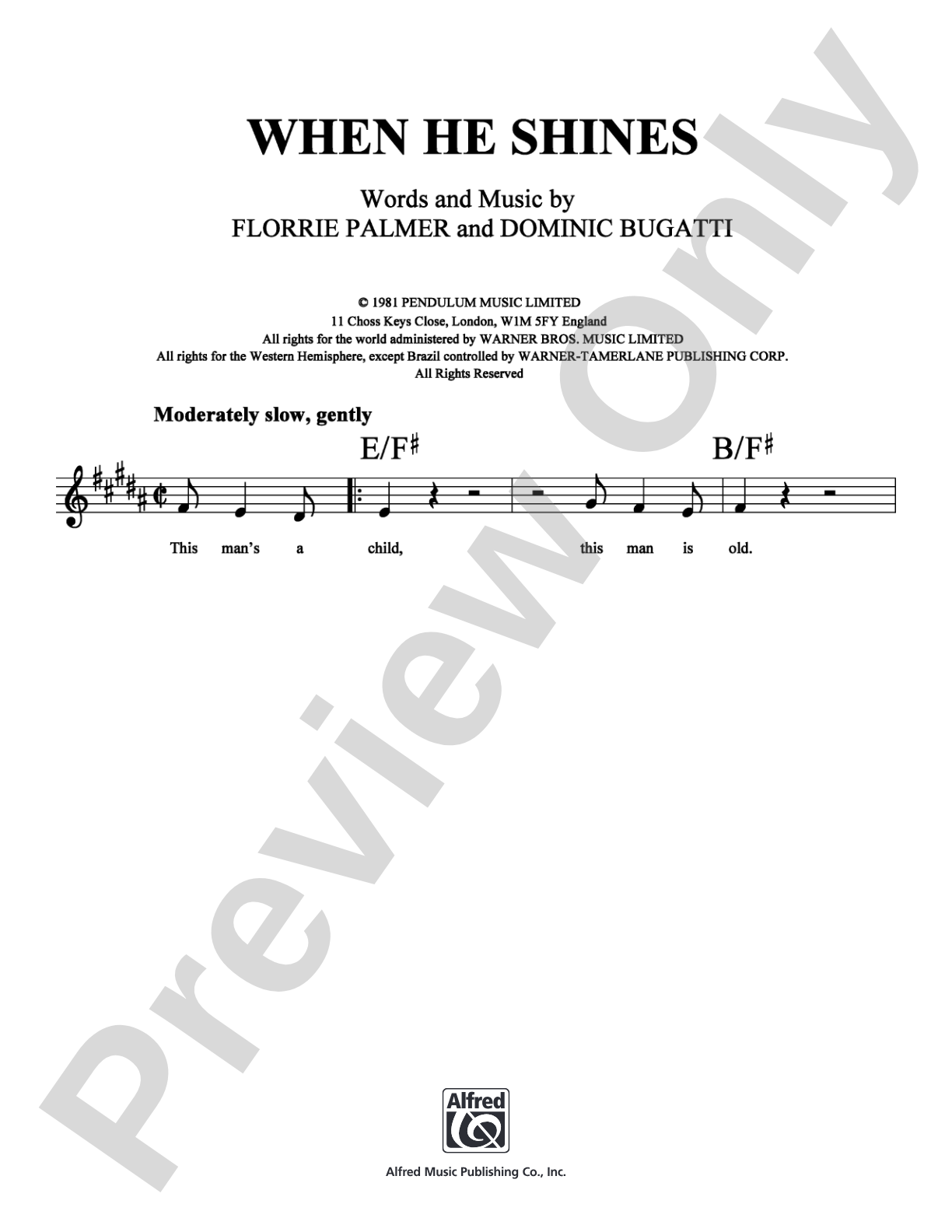 When He Shines: Lead Sheet Digital Sheet Music