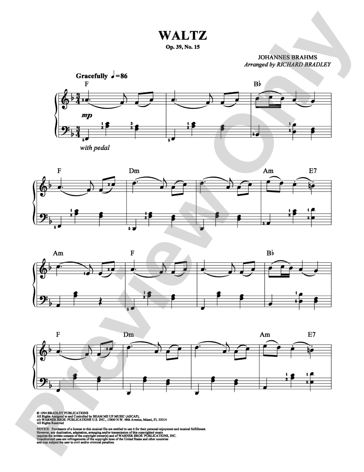 Waltz: Easy Piano Digital Sheet Music