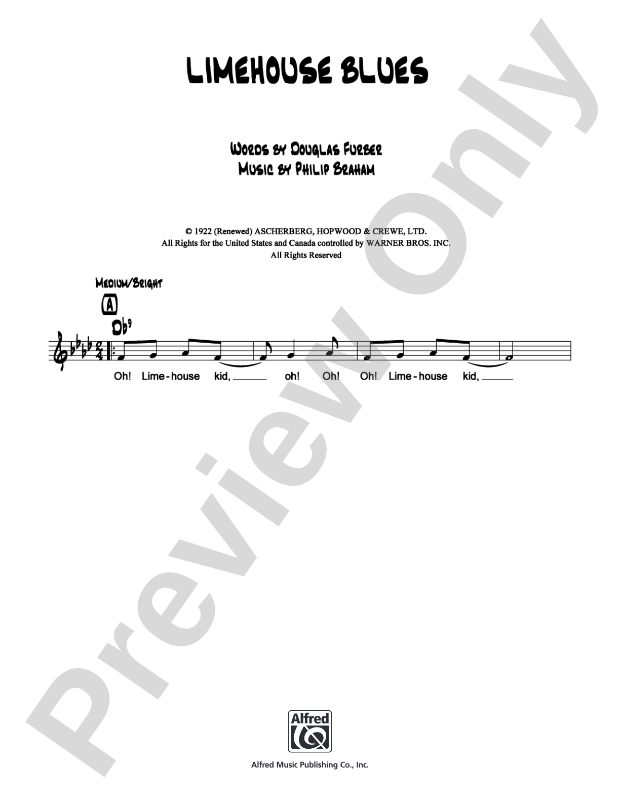 Limehouse Blues: Lead Sheet Digital Sheet Music