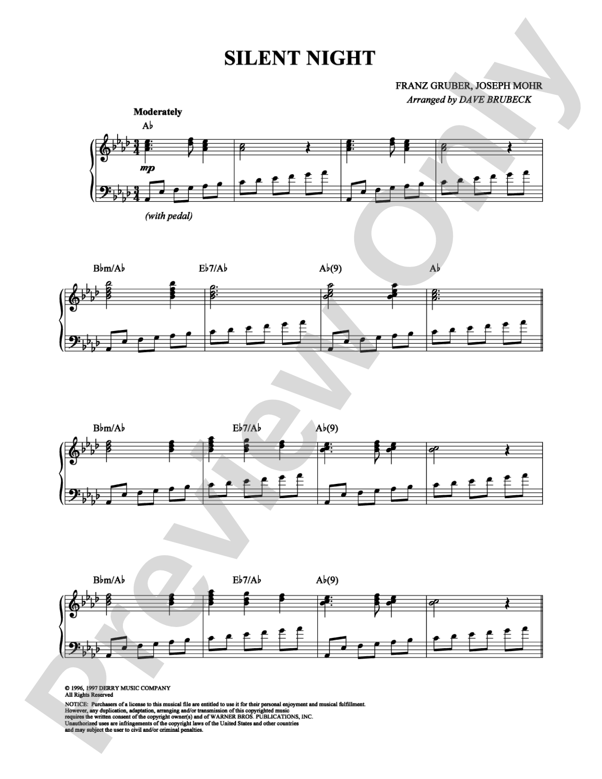 Silent Night: Piano Digital Sheet Music