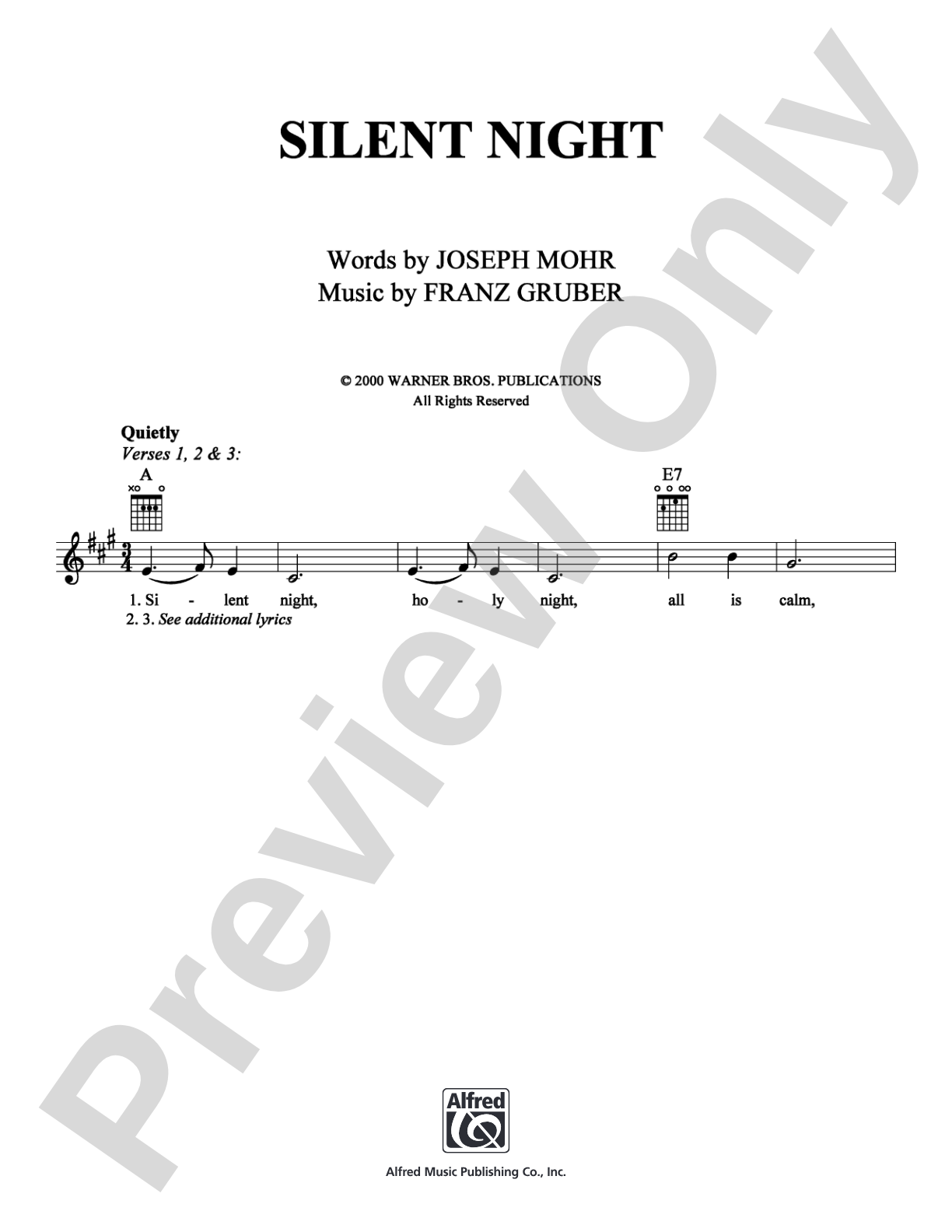 Silent Night: Lead Sheet Digital Sheet Music