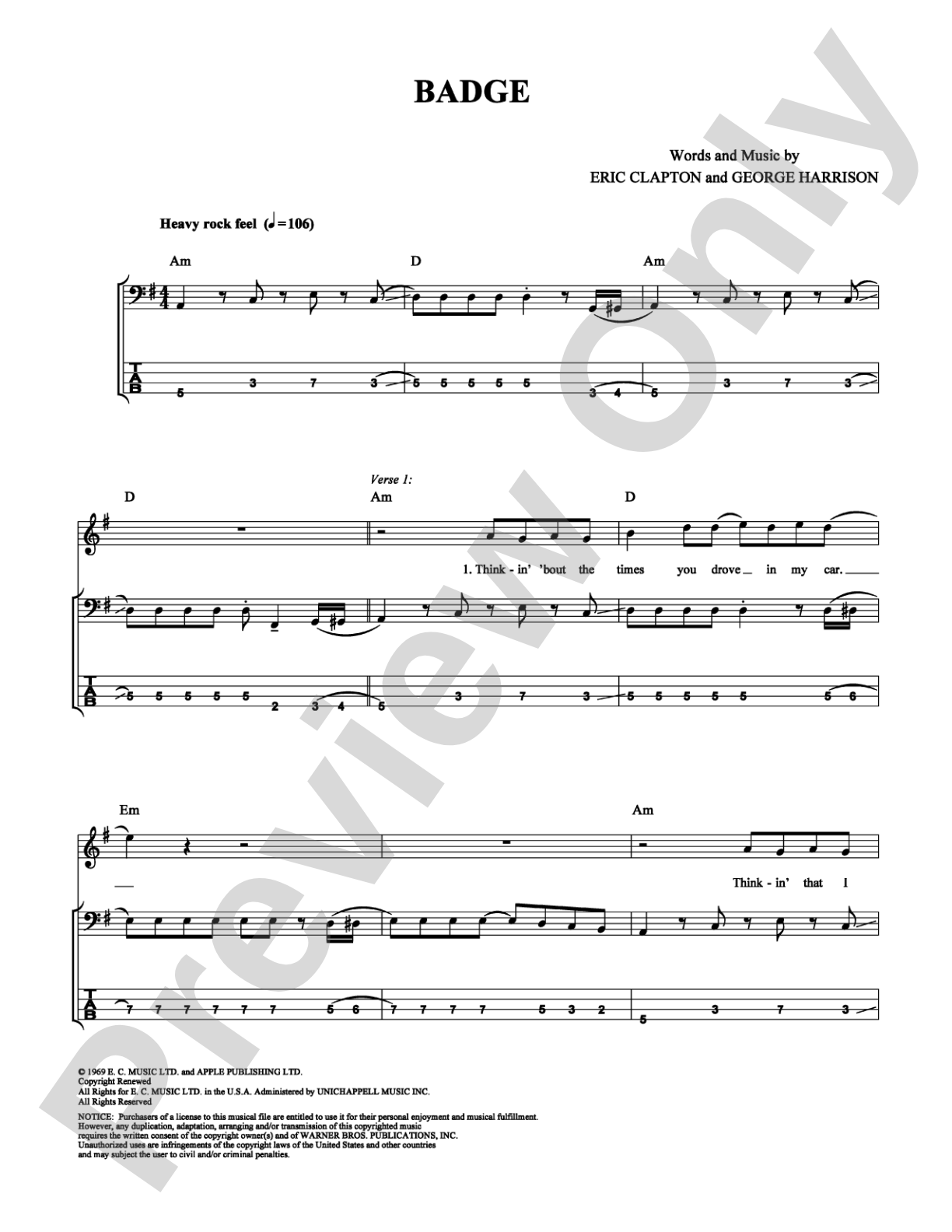 Badge: Bass TAB Digital Sheet Music