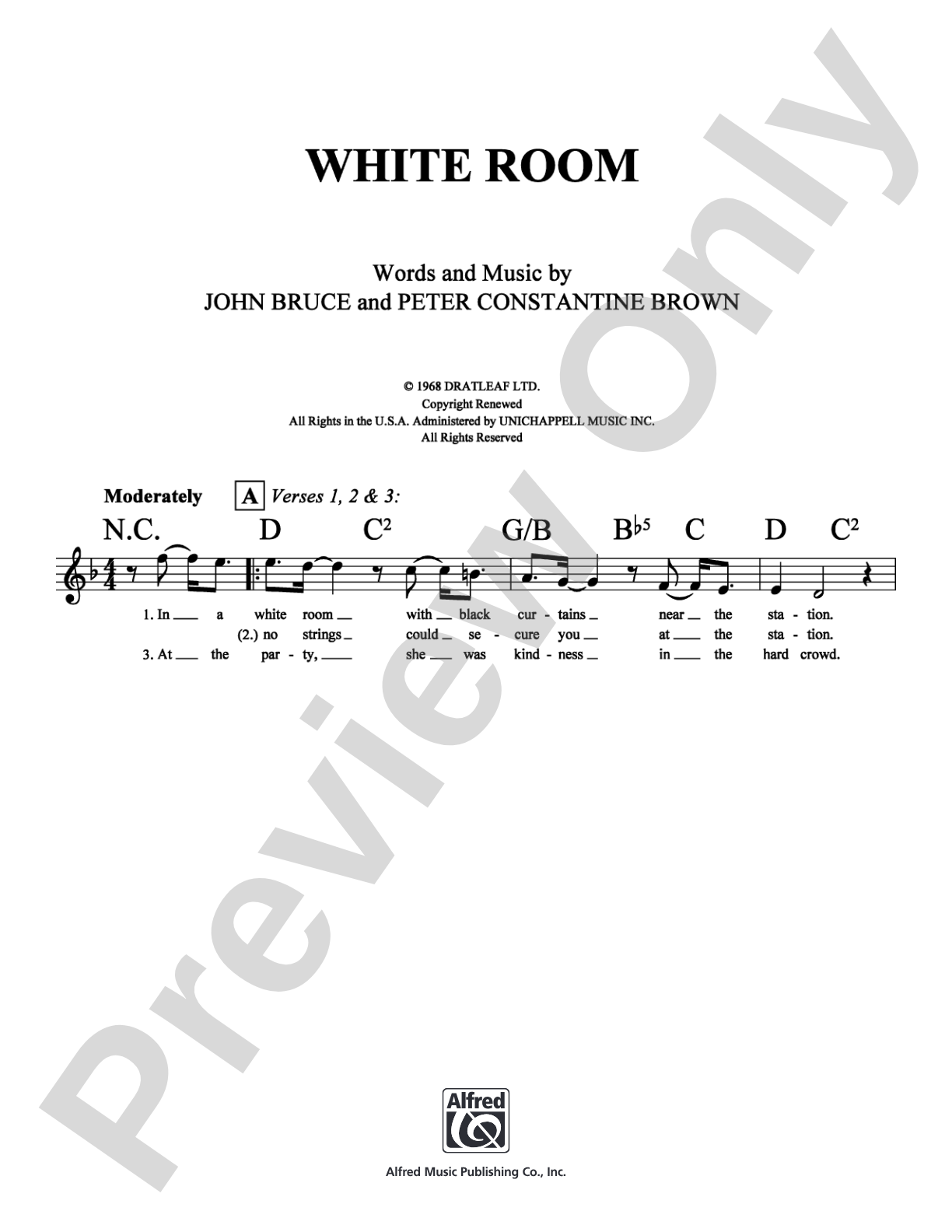 White Room: Lead Sheet Digital Sheet Music