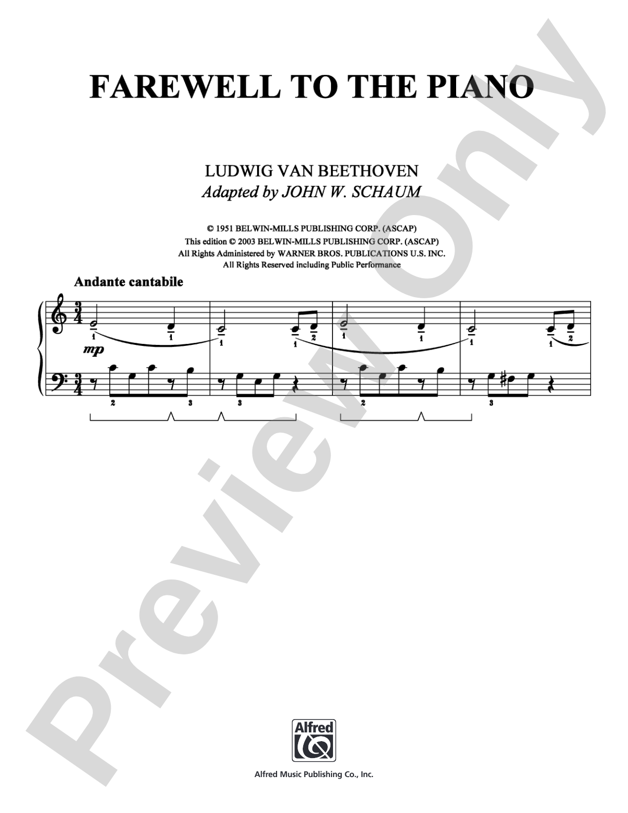 Farewell to the Piano: Easy Piano Digital Sheet Music