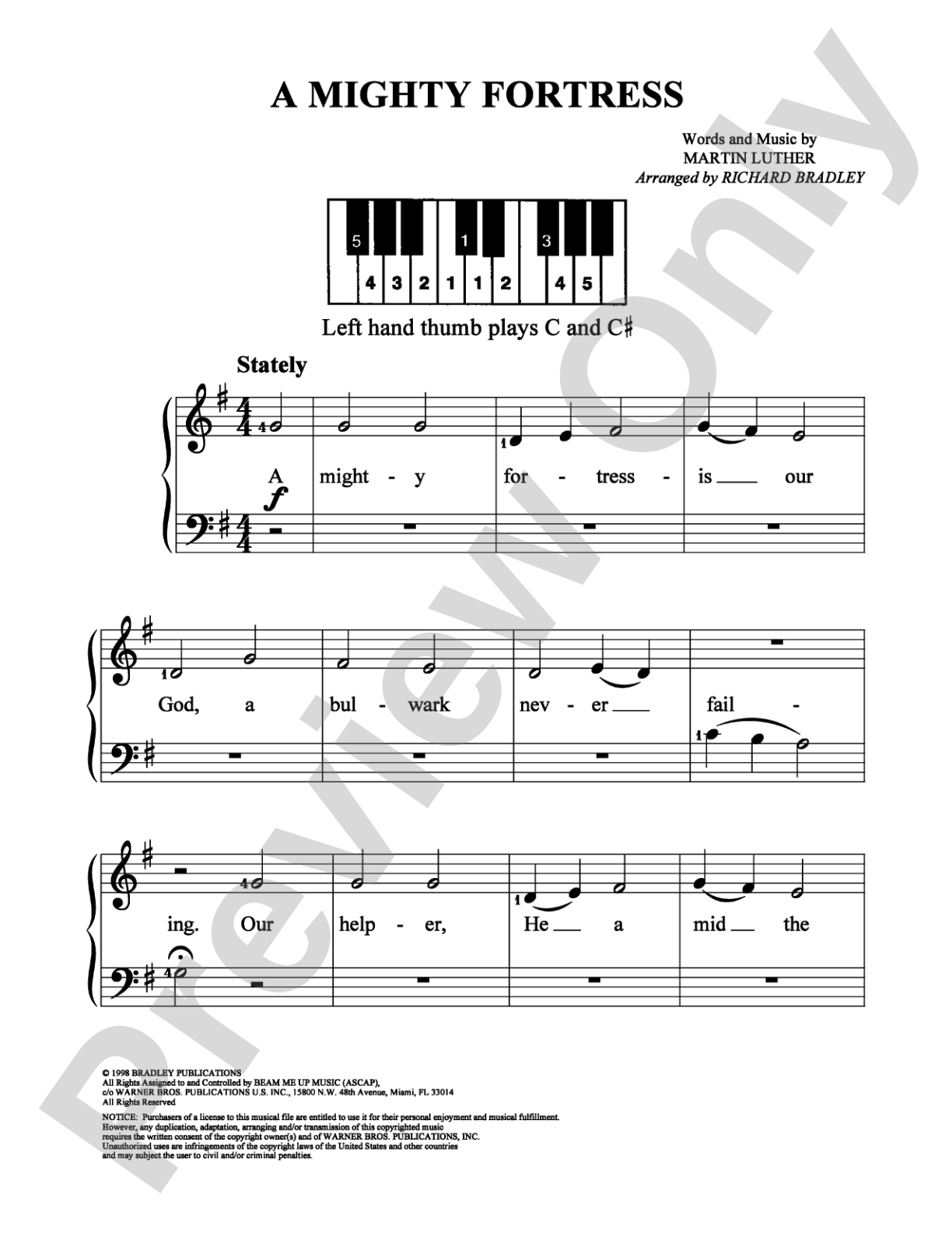A Mighty Fortress: Easy Piano Digital Sheet Music
