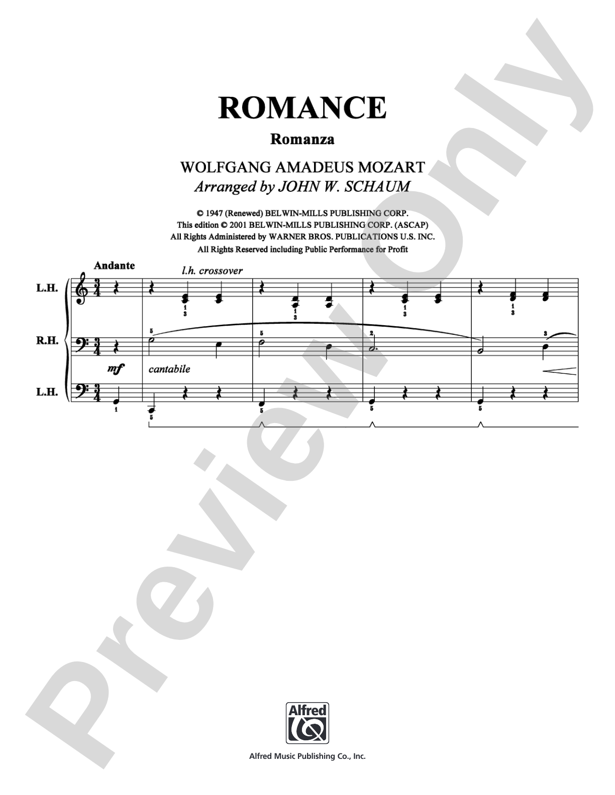 Romance: Piano Digital Sheet Music