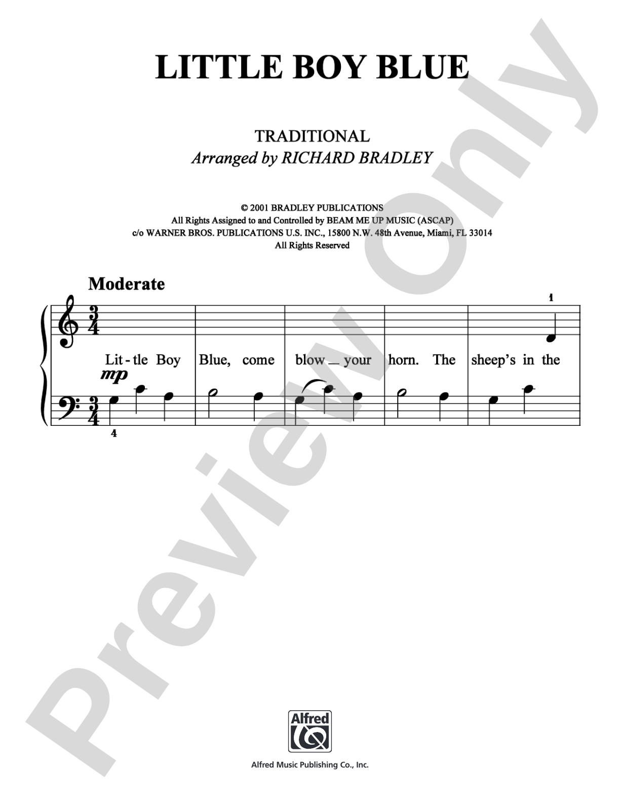 Little Boy Blue: Easy Piano Digital Sheet Music