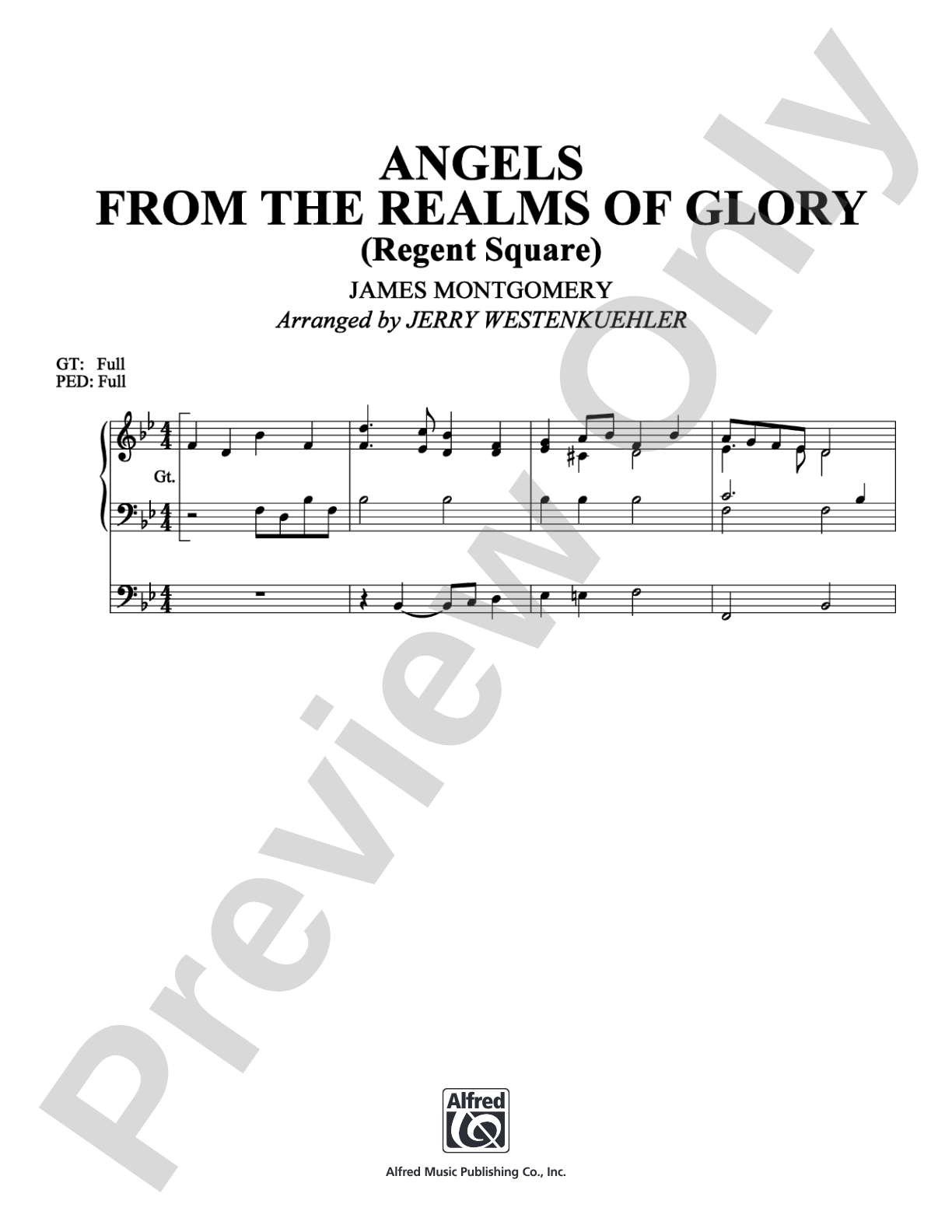 Angels From the Realms of Glory: Organ Digital Sheet Music