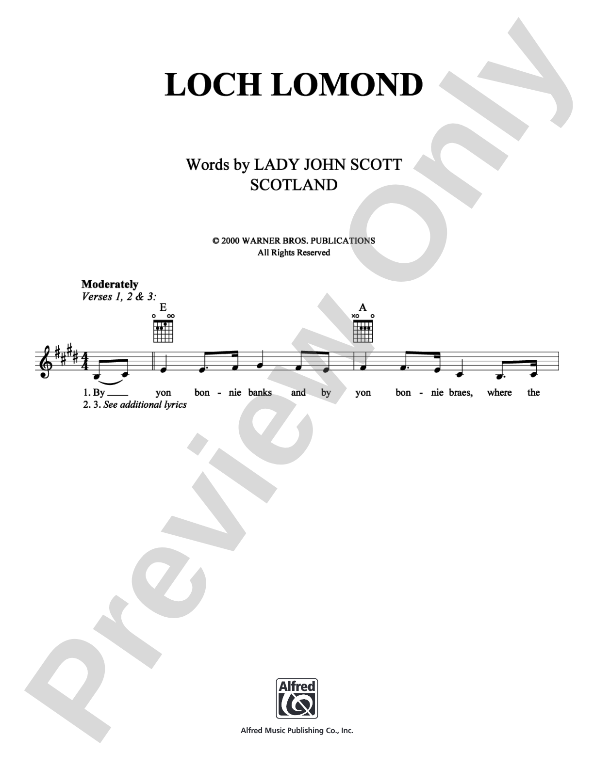 Loch Lomond: Lead Sheet Digital Sheet Music