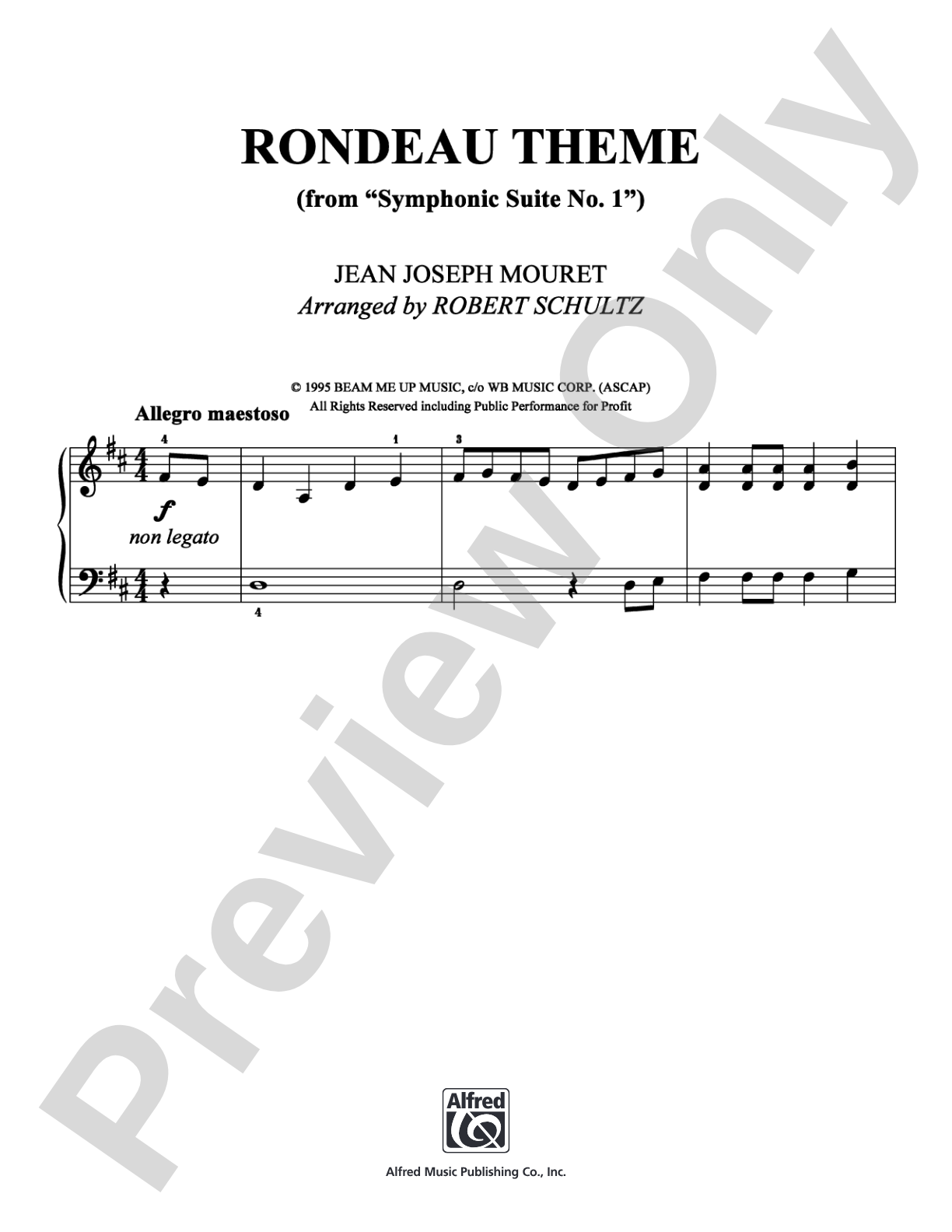 Rondeau Theme: Easy Piano Digital Sheet Music