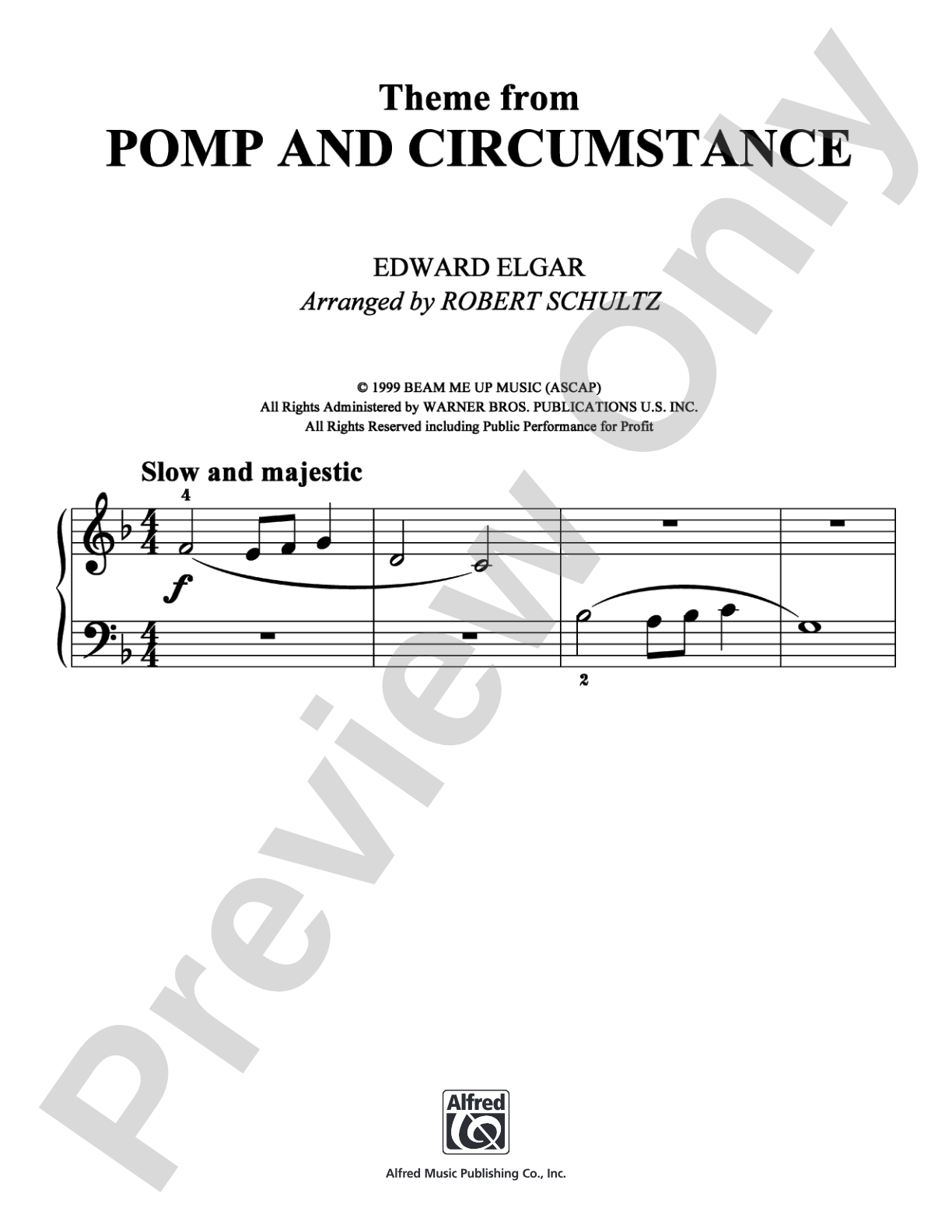 Pomp and Circumstance  (Theme): Easy Piano Digital Sheet Music