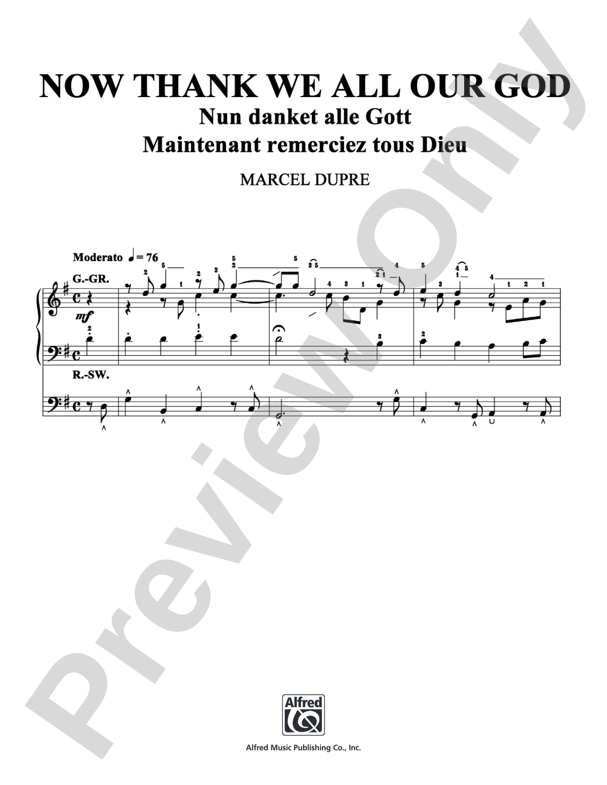 Now Thank We All Our God (from "Seventy-Nine Chorales", Op. 28, No. 57): Organ Digital Sheet Music