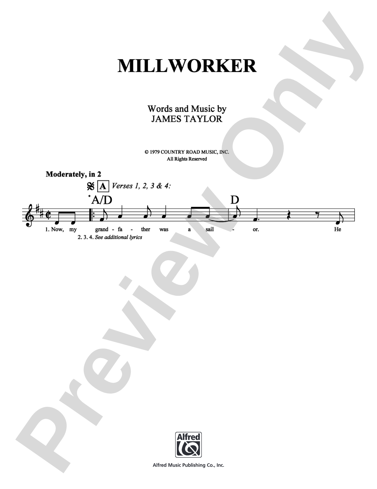 Millworker: Lead Sheet Digital Sheet Music
