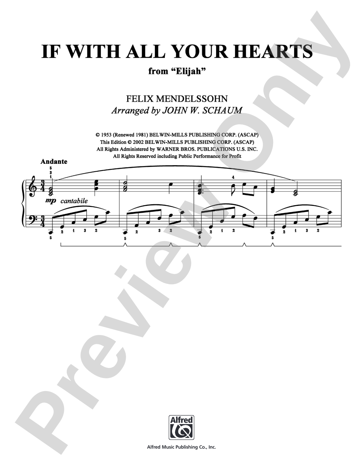 If With All Your Hearts: Piano Digital Sheet Music
