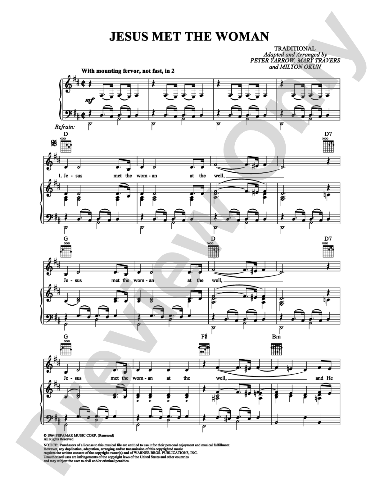 Jesus Met the Woman: Piano/Vocal/Chords Digital Sheet Music