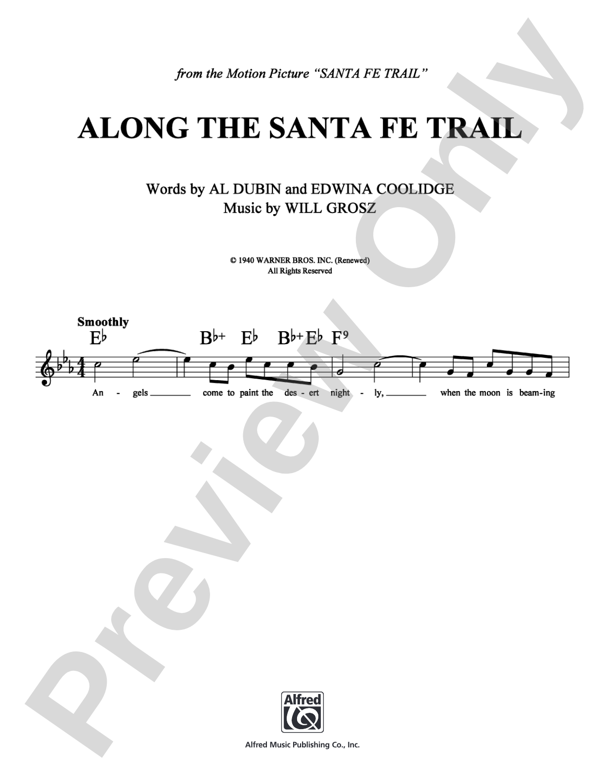 Along the Santa Fe Trail: Lead Sheet Digital Sheet Music