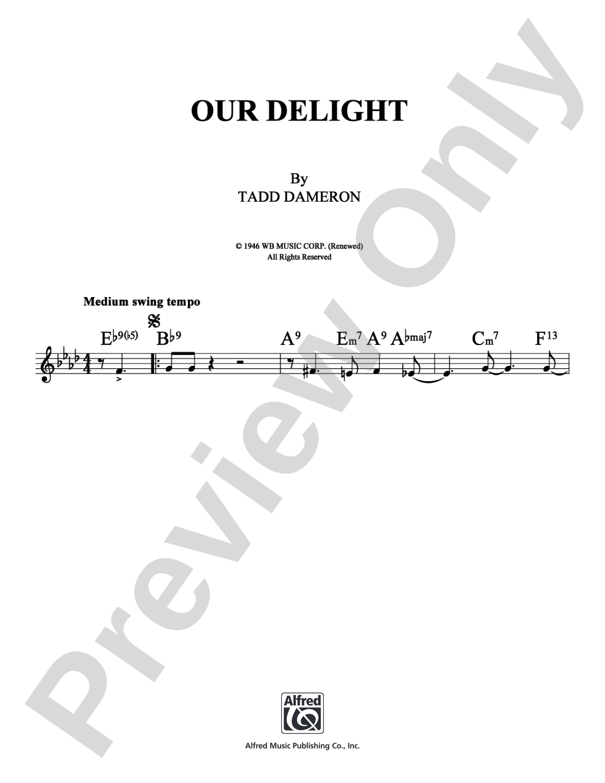 Our Delight: Lead Sheet Digital Sheet Music