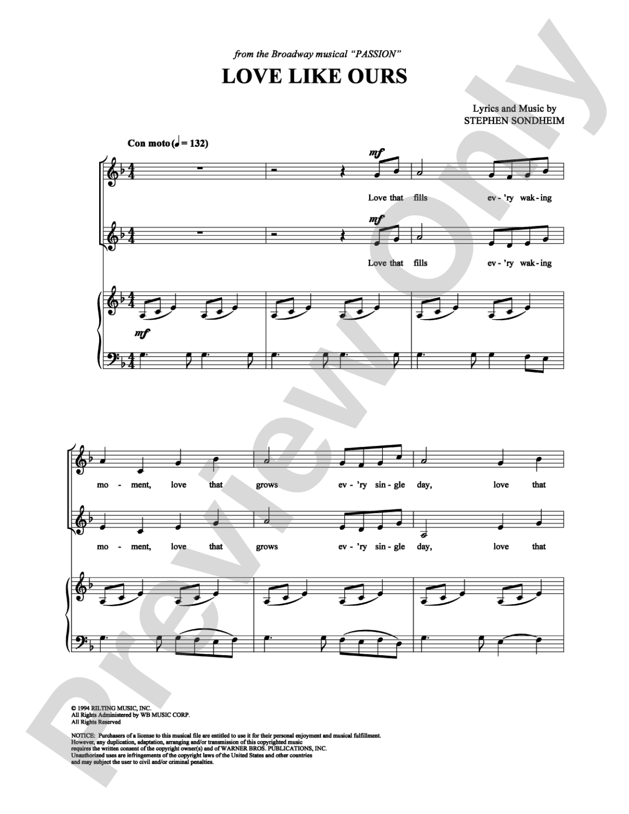 Love Like Ours: Piano/Vocal/Chords Digital Sheet Music