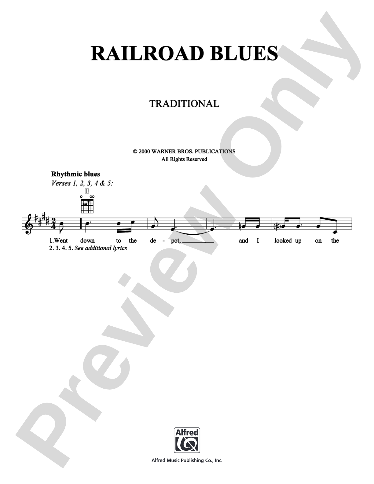 Railroad Blues: Lead Sheet Digital Sheet Music